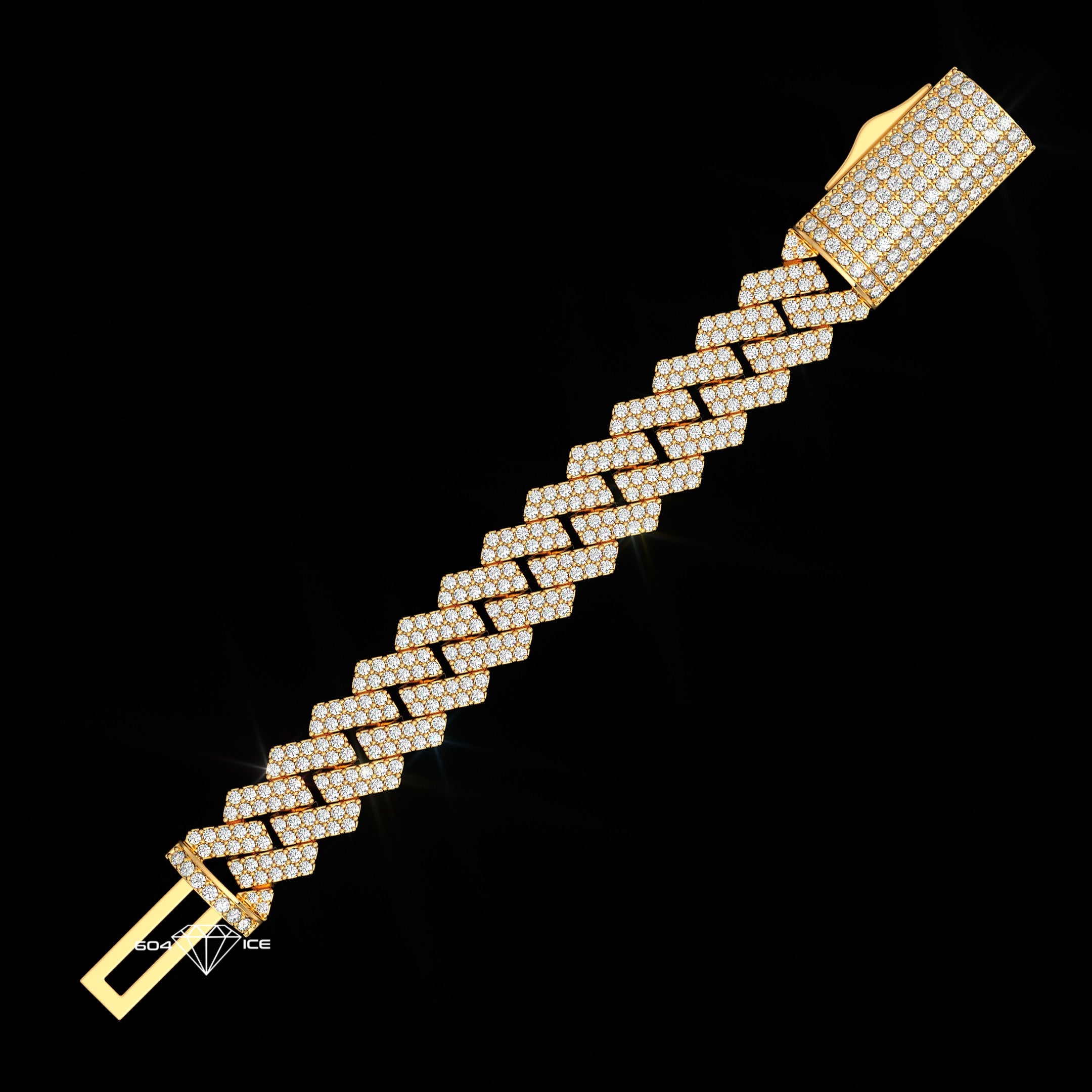 12mm 2 Row Cuban link diamond necklace