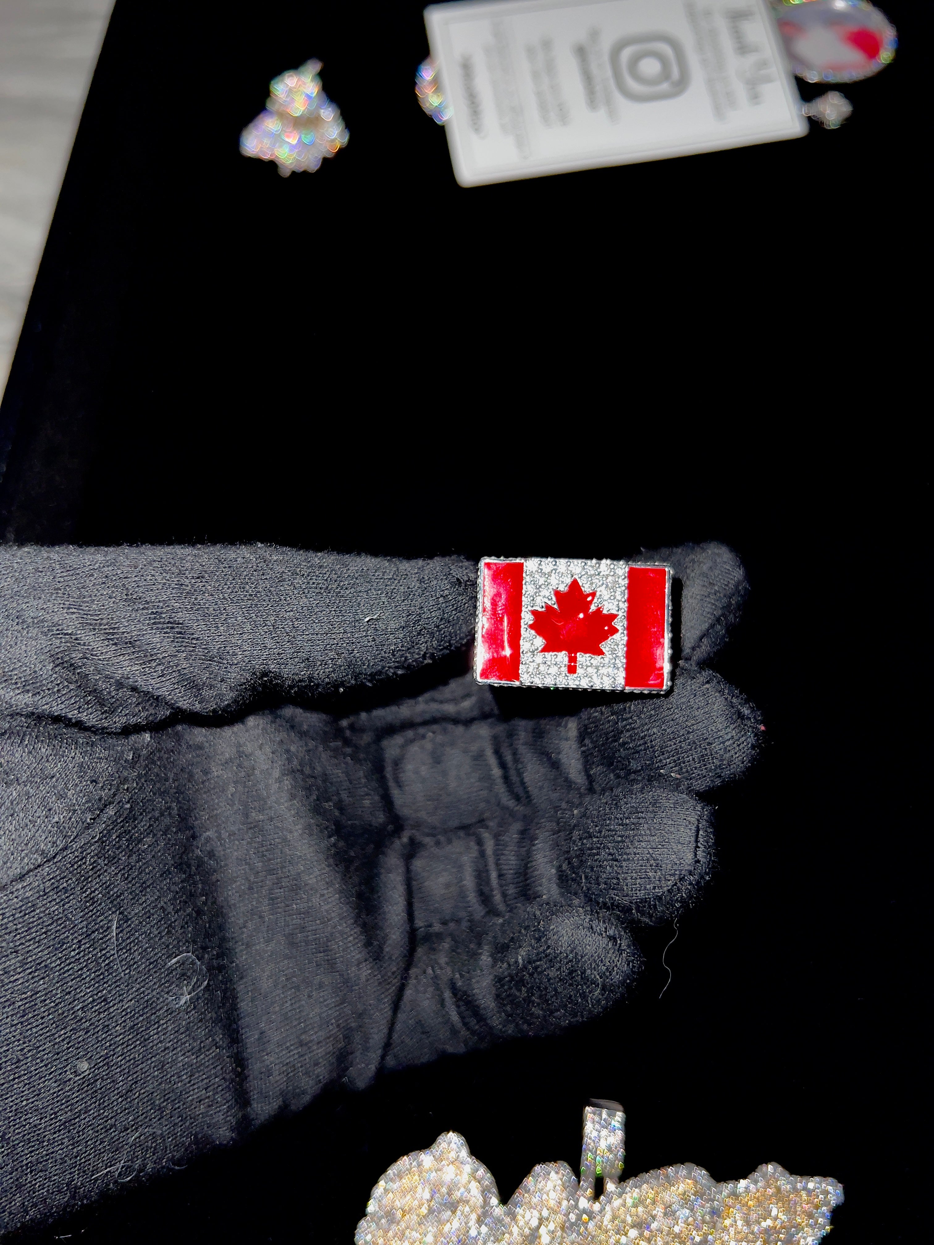 Canada Flag Hip-Hop Ring  5ct VVS Diamonds