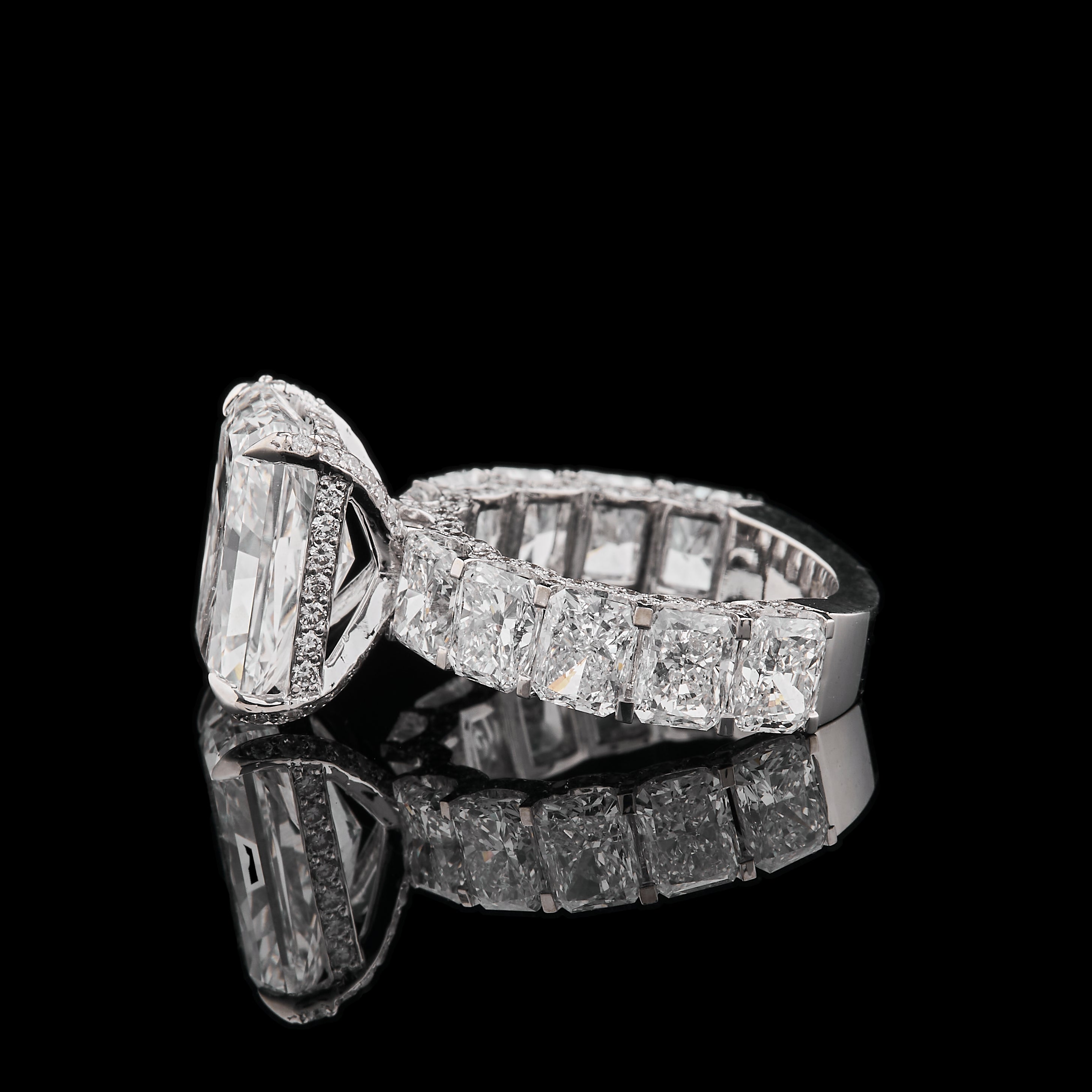 6.50ct Radiant cut 14K Gold ring