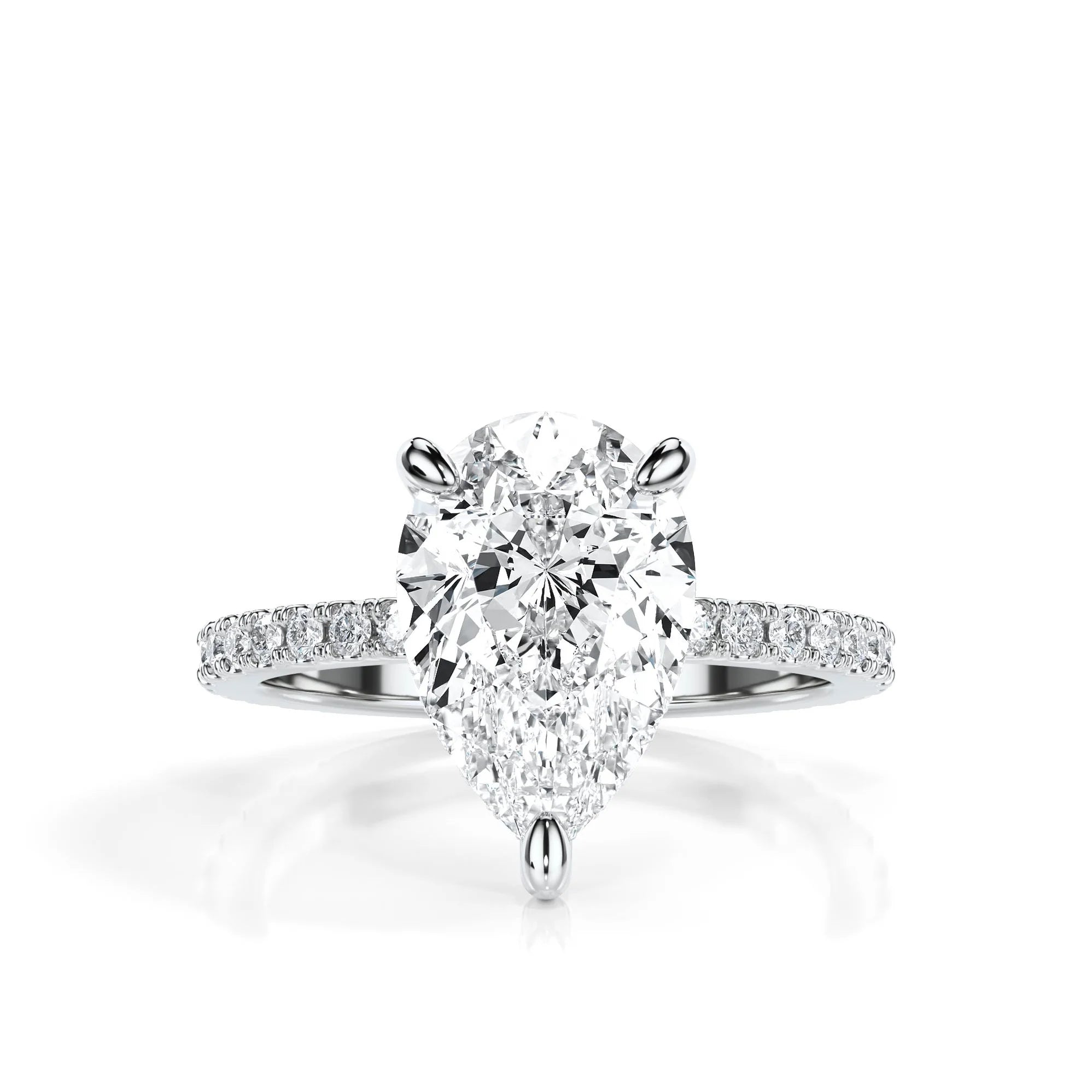 3ct 18k solid White Gold Moissanite Ring