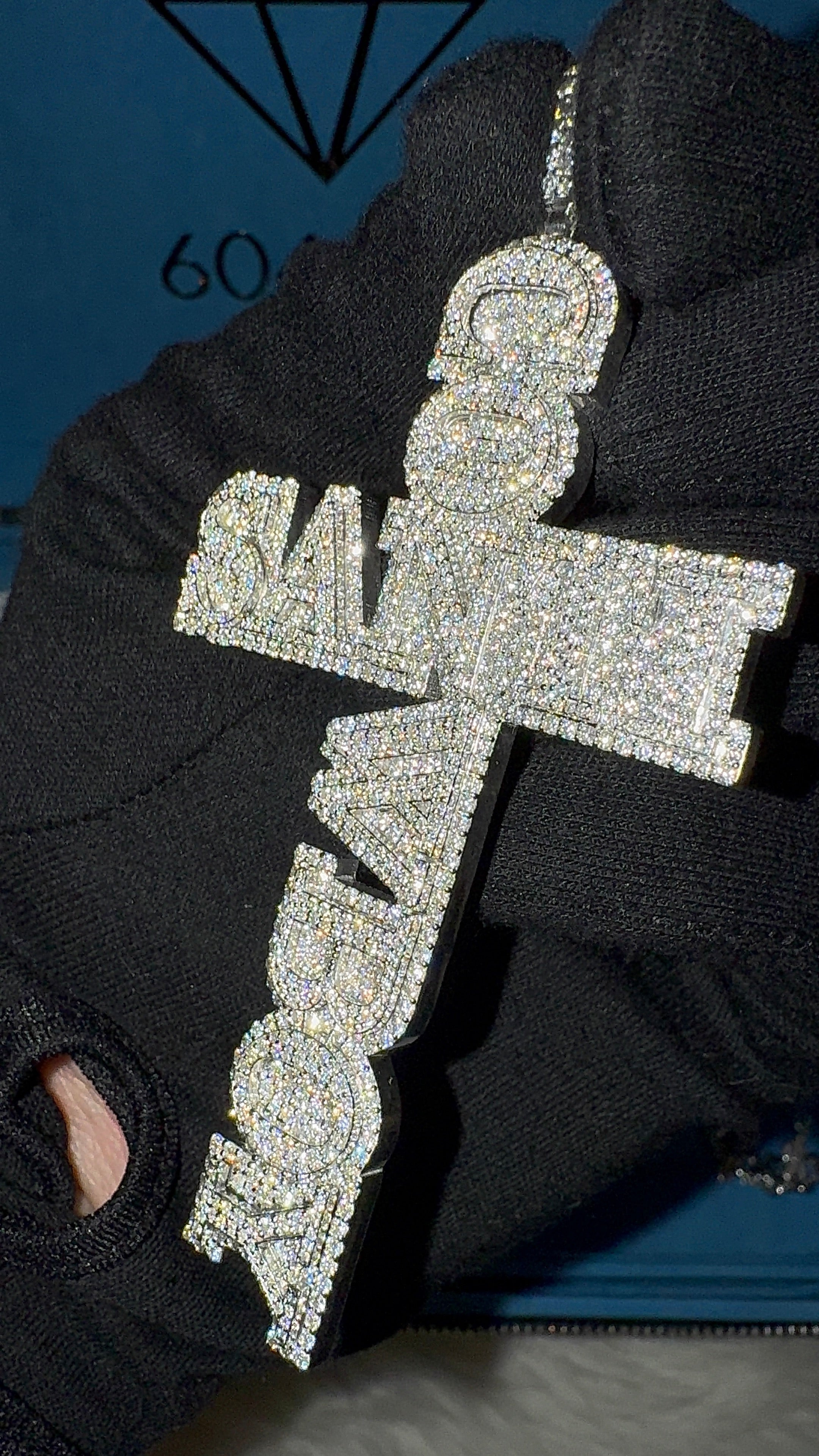 S925 VVS diamond Cross Name PENDANT