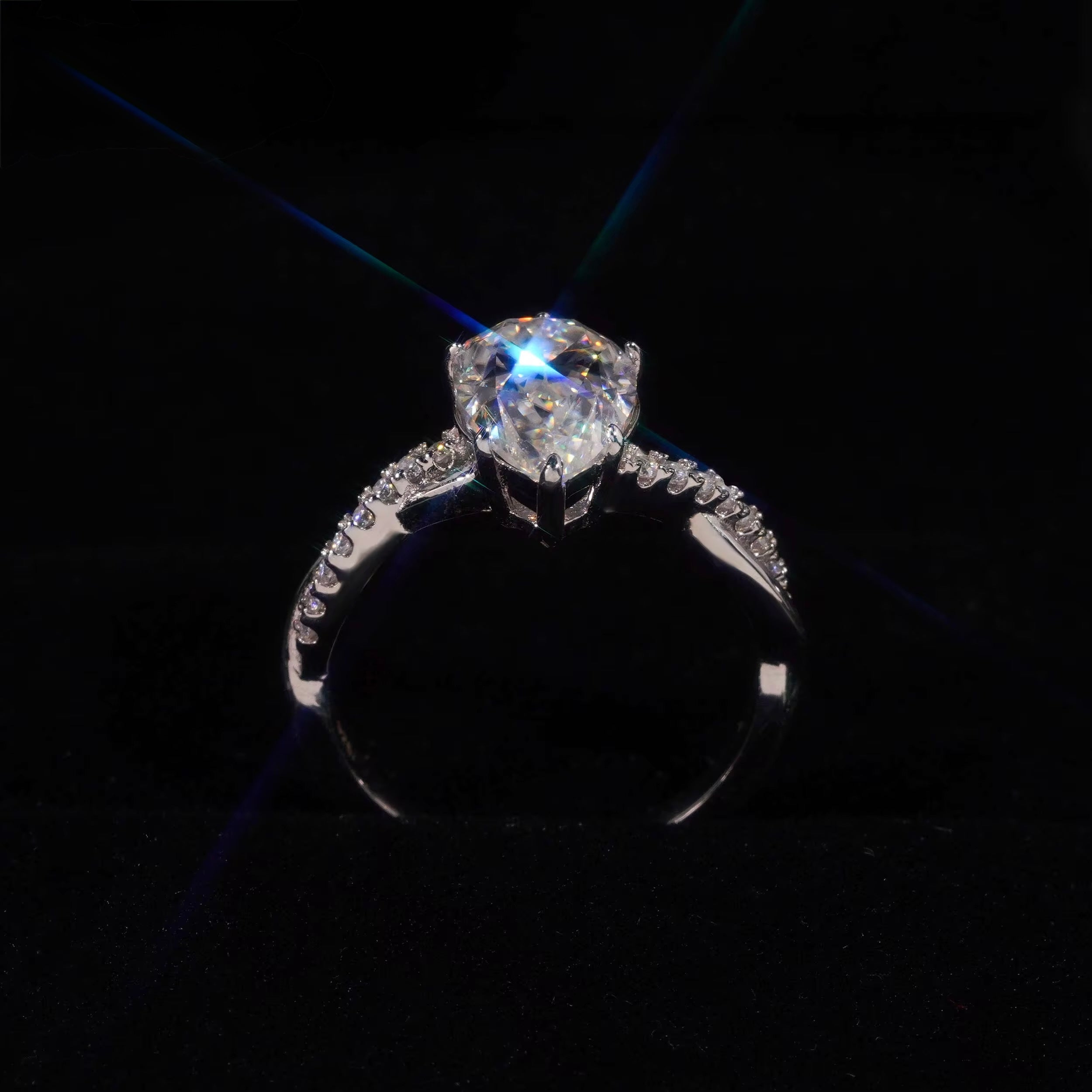 3ct pear cut VVS S925 ring