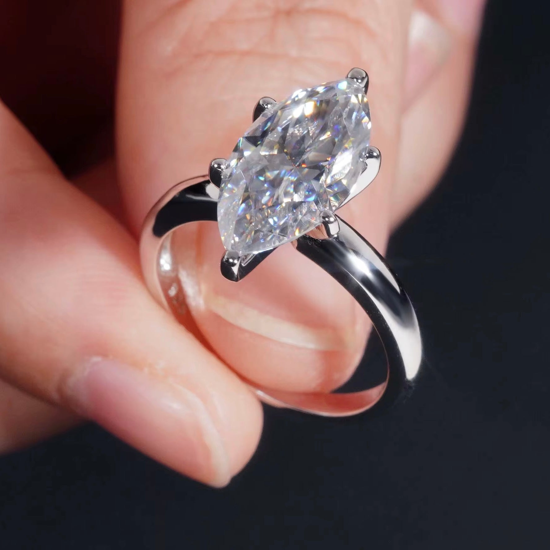 4ct VVS marquise cut s925 ring