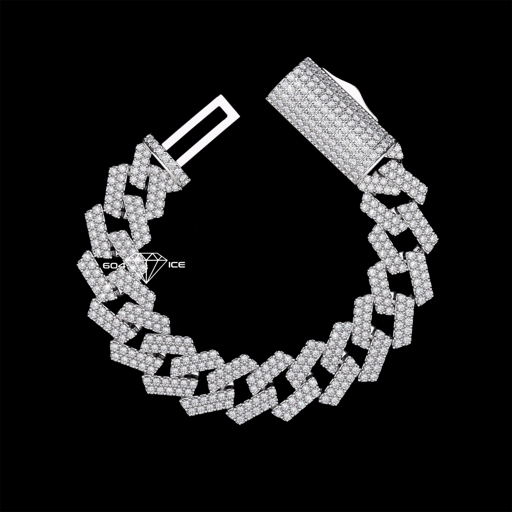 12mm 2 Row Cuban link diamond necklace