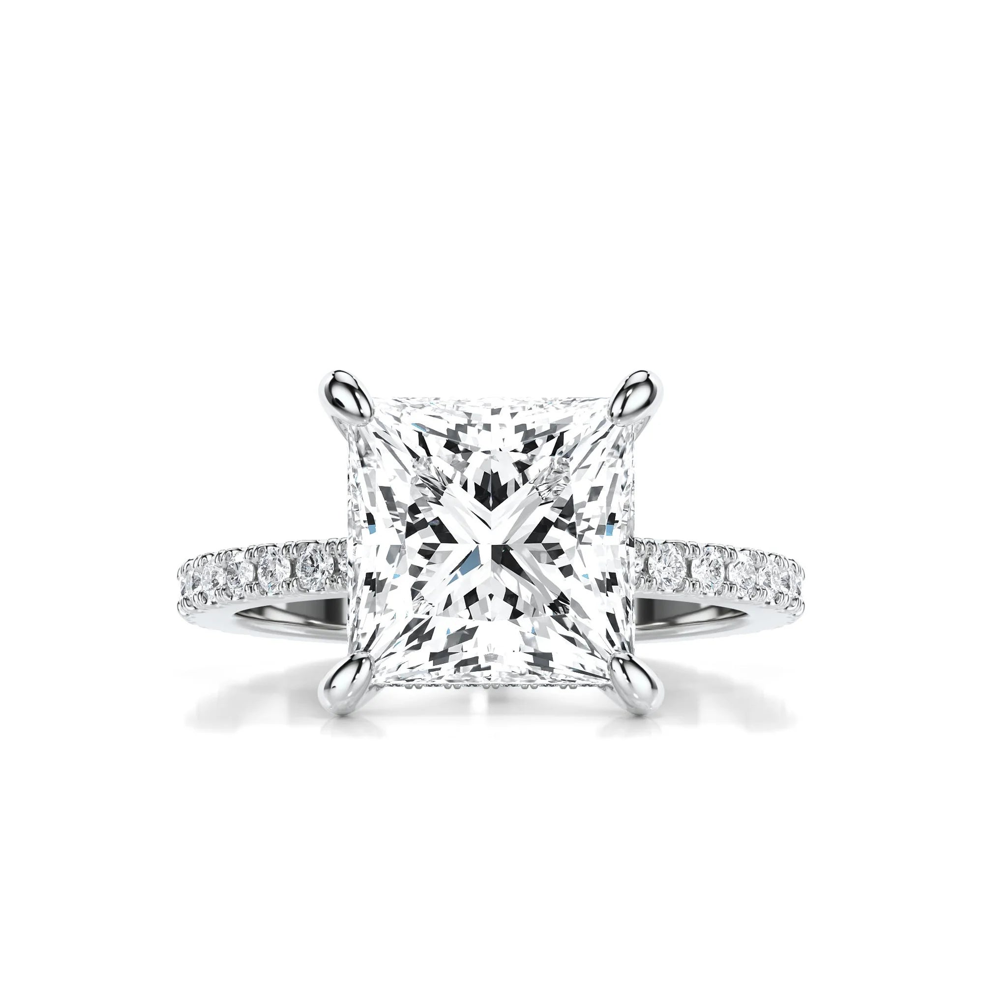 3ct 18k solid White Gold Moissanite Ring
