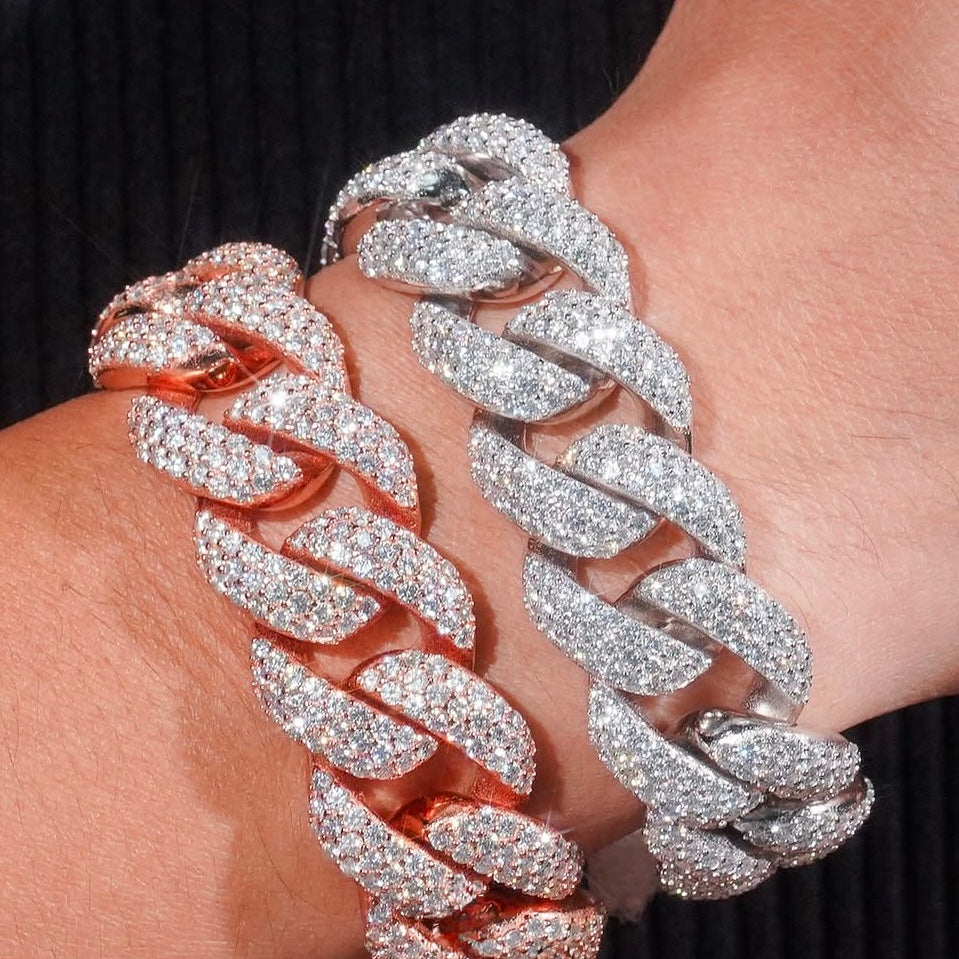 3 row 20mm VVS Diamond cuban link bracelet