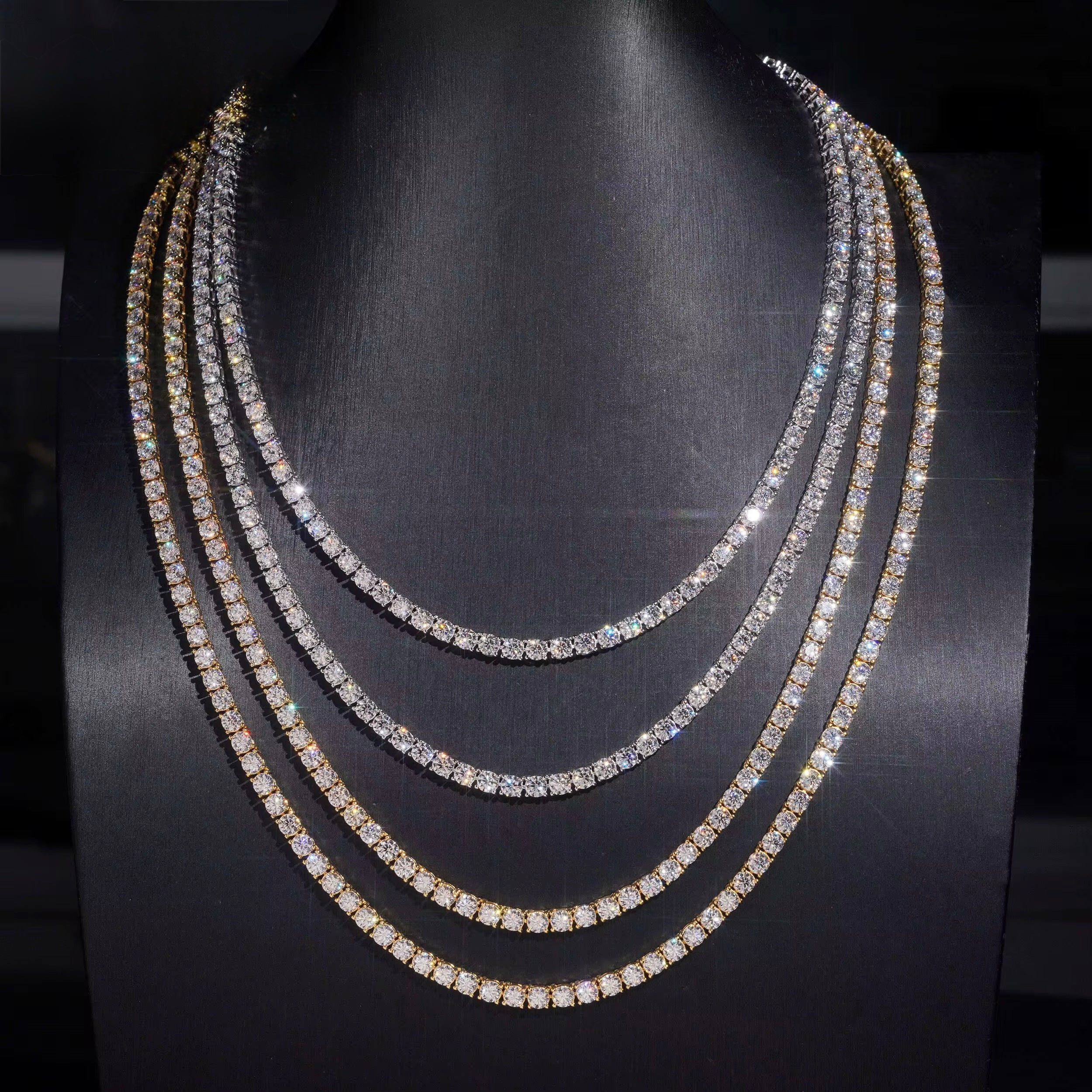 4mm Flawless D Color Tennis Chain