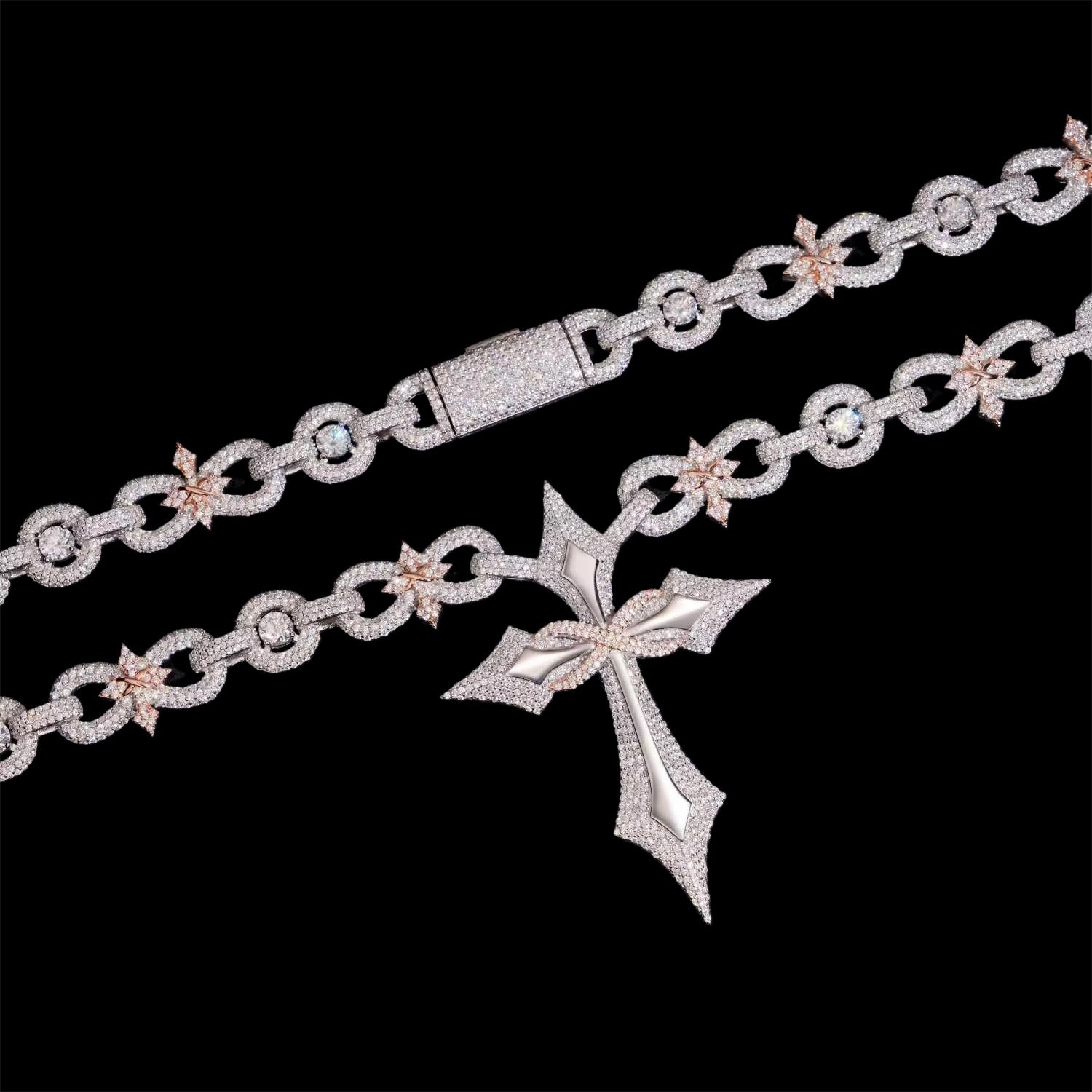 Infinity Star Link Chain Cross Pendant