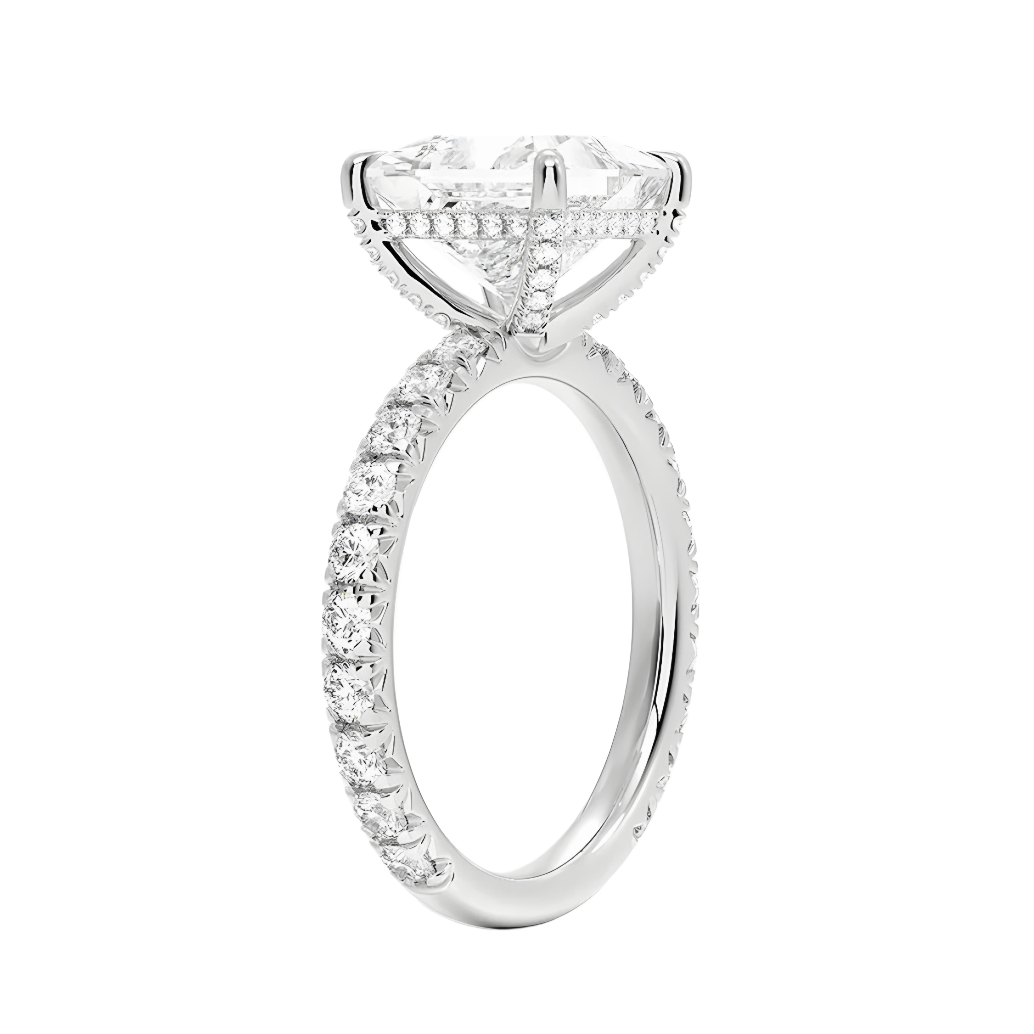 3ct Princess cut 18K gold Ring