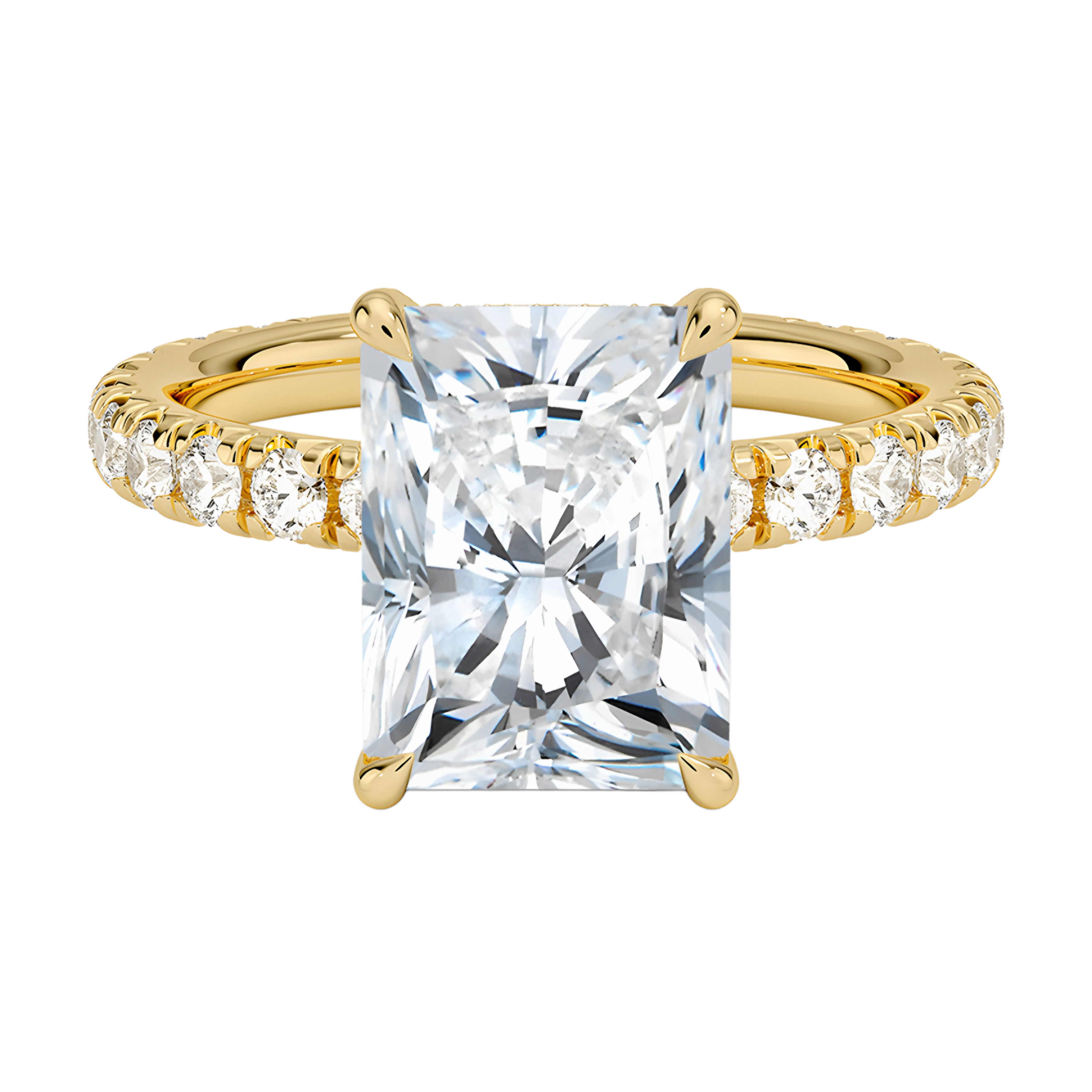 3ct Radiant cut 18K gold Ring