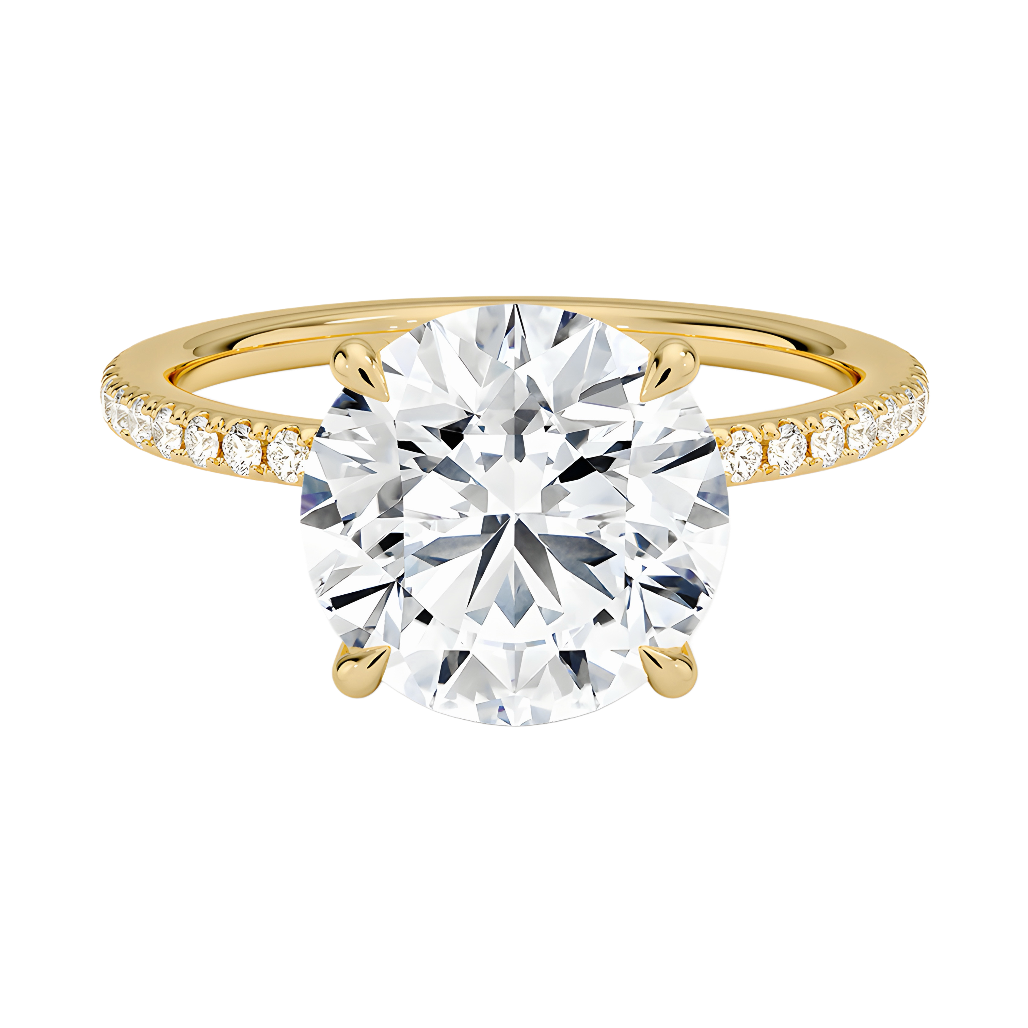 3ct round cut 18K gold Ring