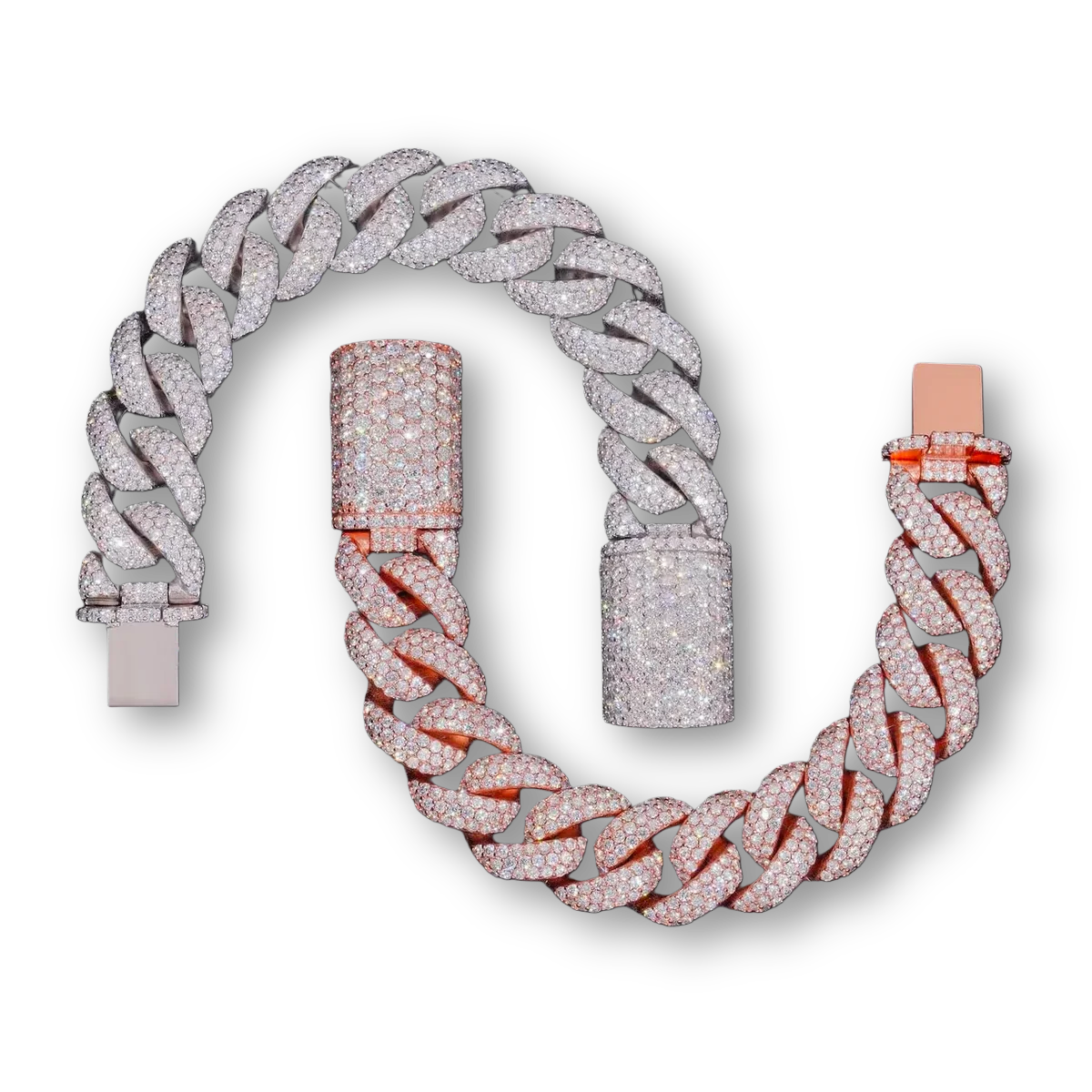 row 20mm VVS Diamond cuban link bracelet