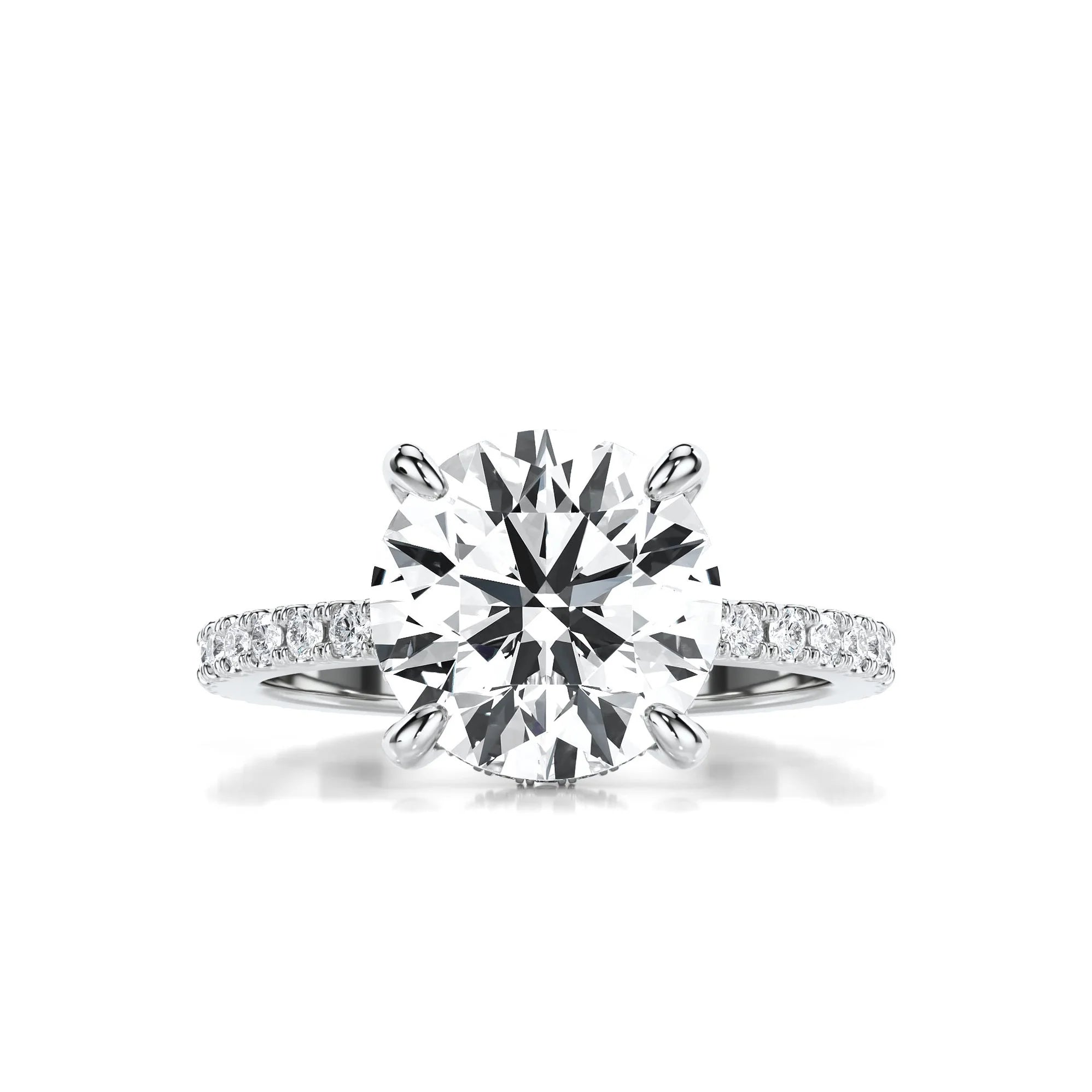 3ct 18k solid White Gold Moissanite Ring