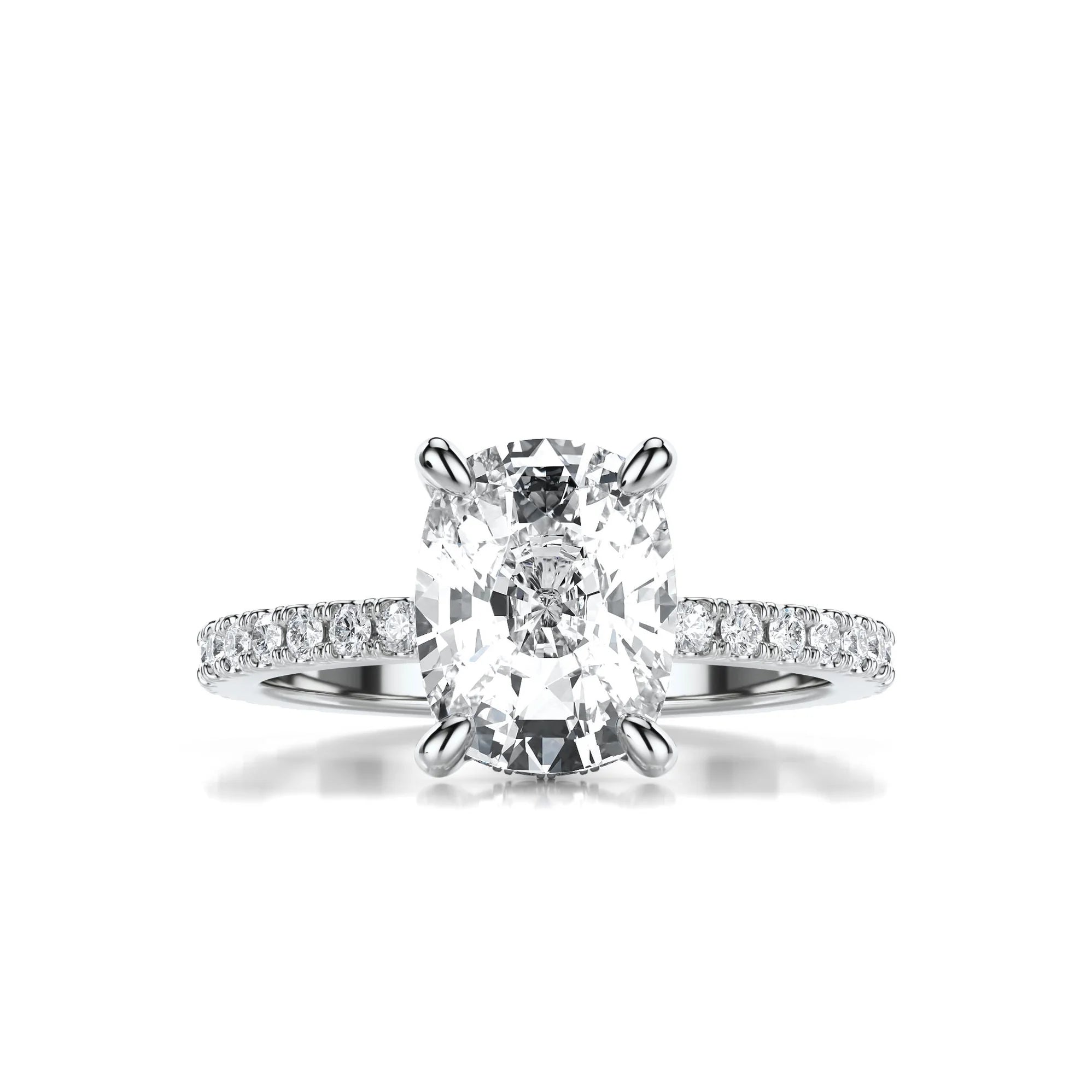 3ct 18k solid White Gold Moissanite Ring