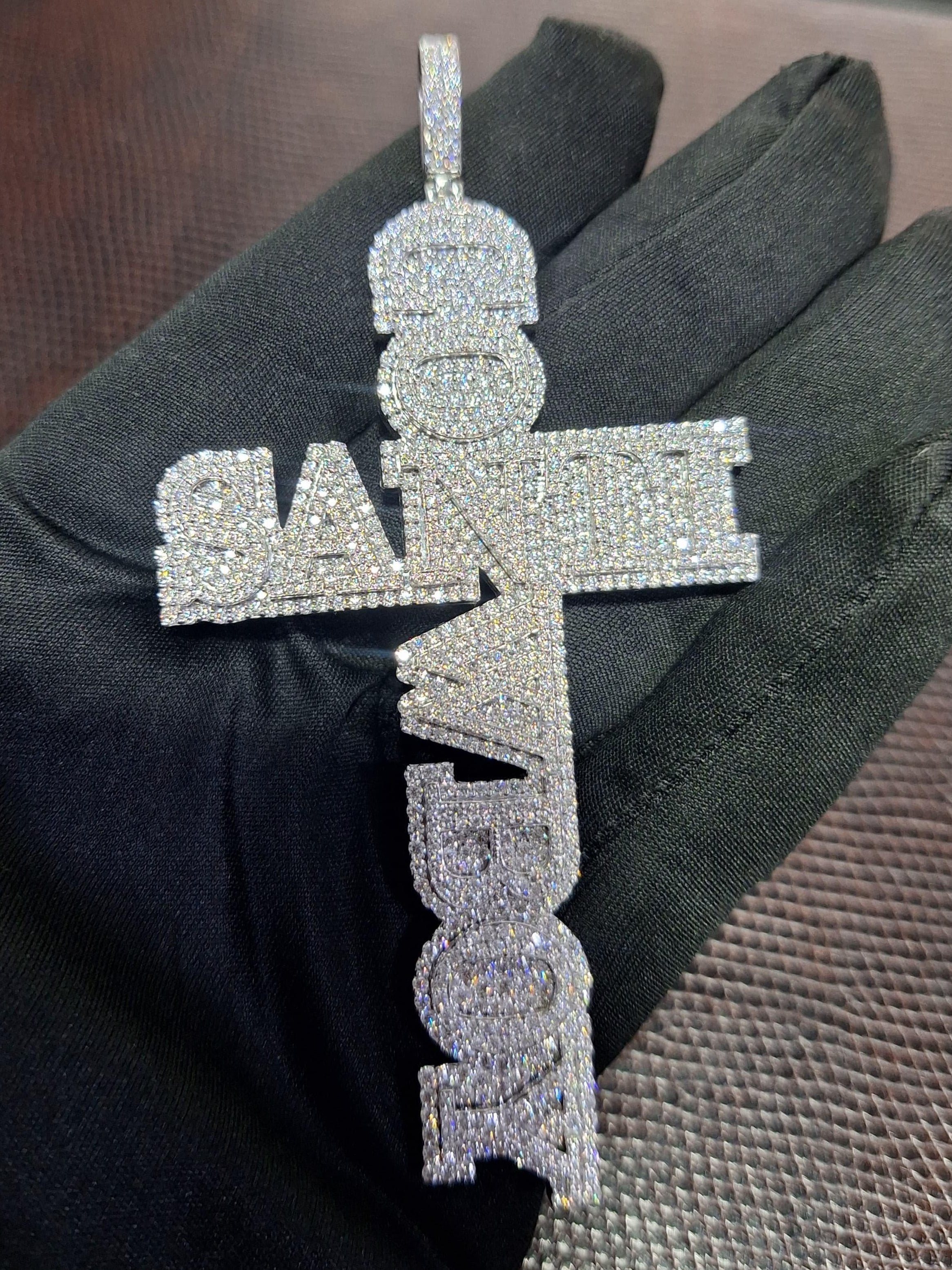 S925 VVS diamond Cross Name PENDANT