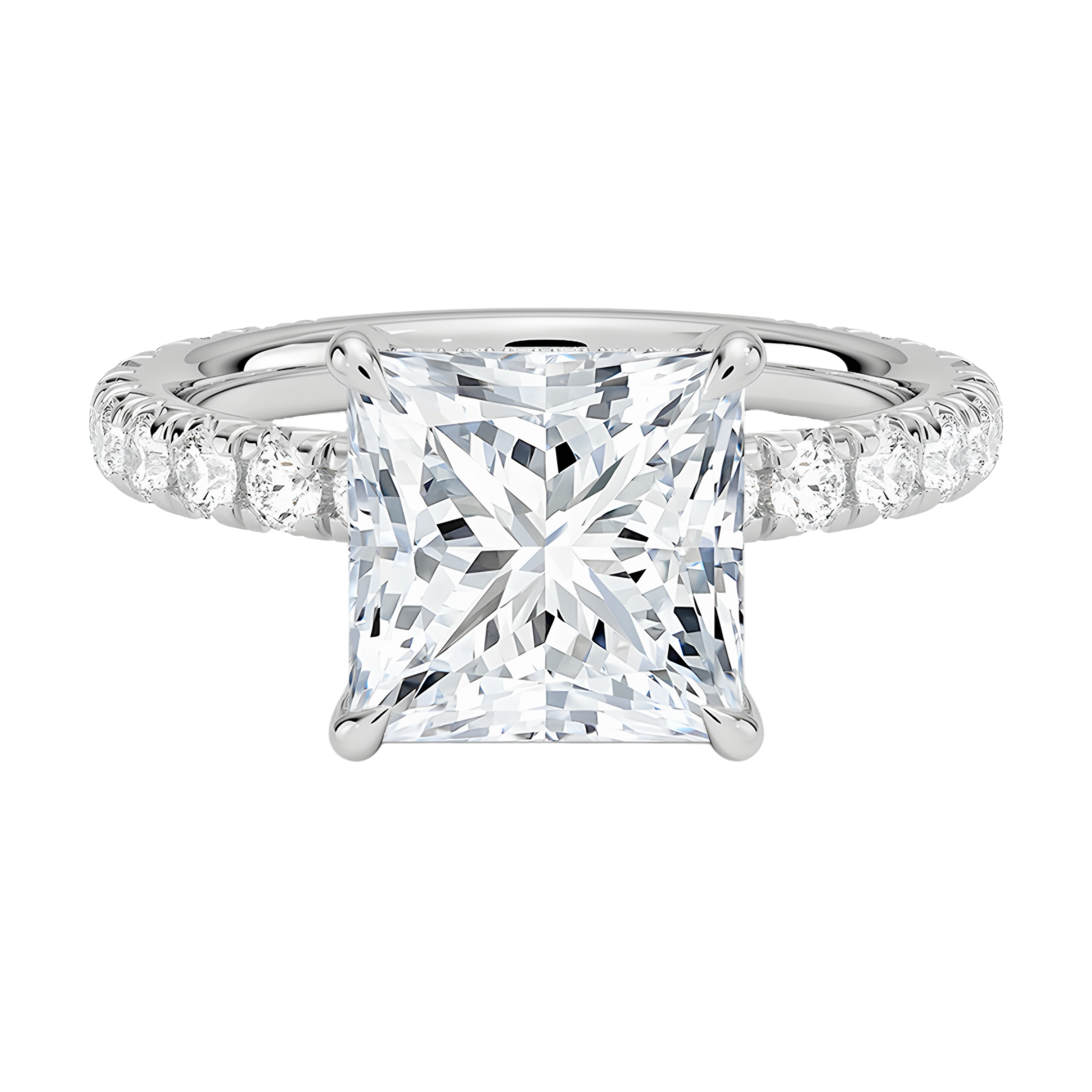 3ct Princess cut 18K gold Ring