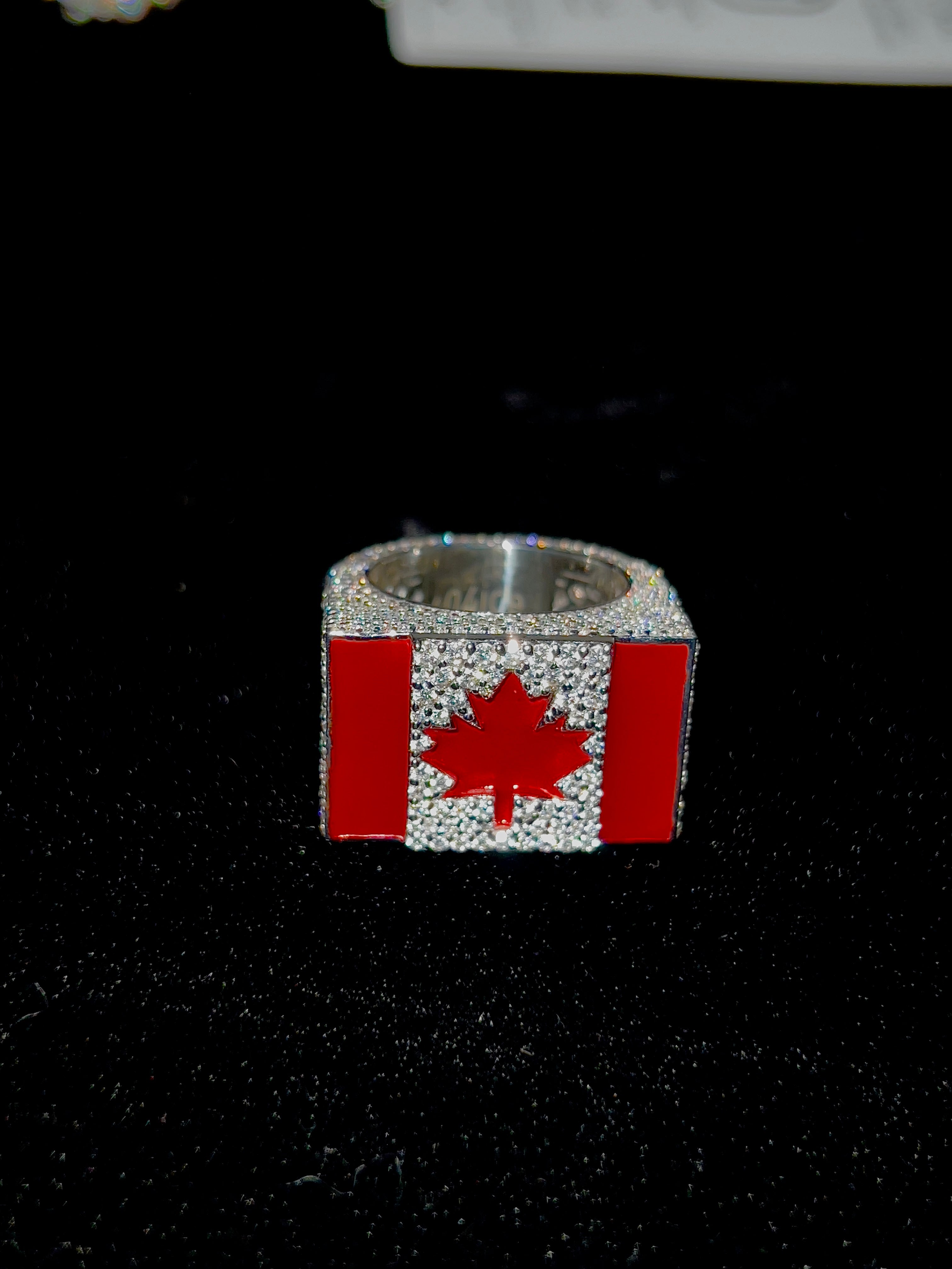 Canada Flag Hip-Hop Ring  5ct VVS Diamonds