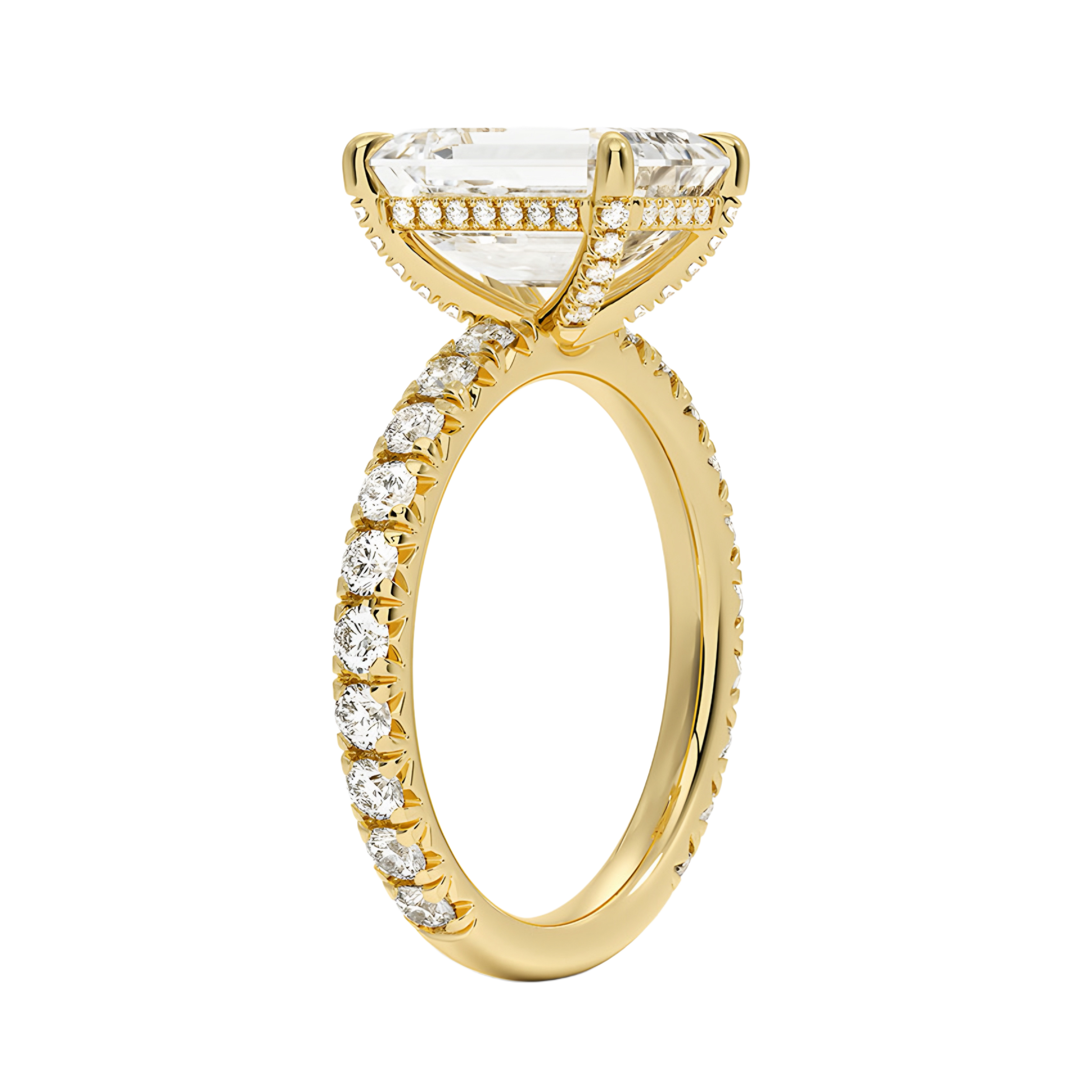 3ct EMERALD CUT 18k Gold Ring