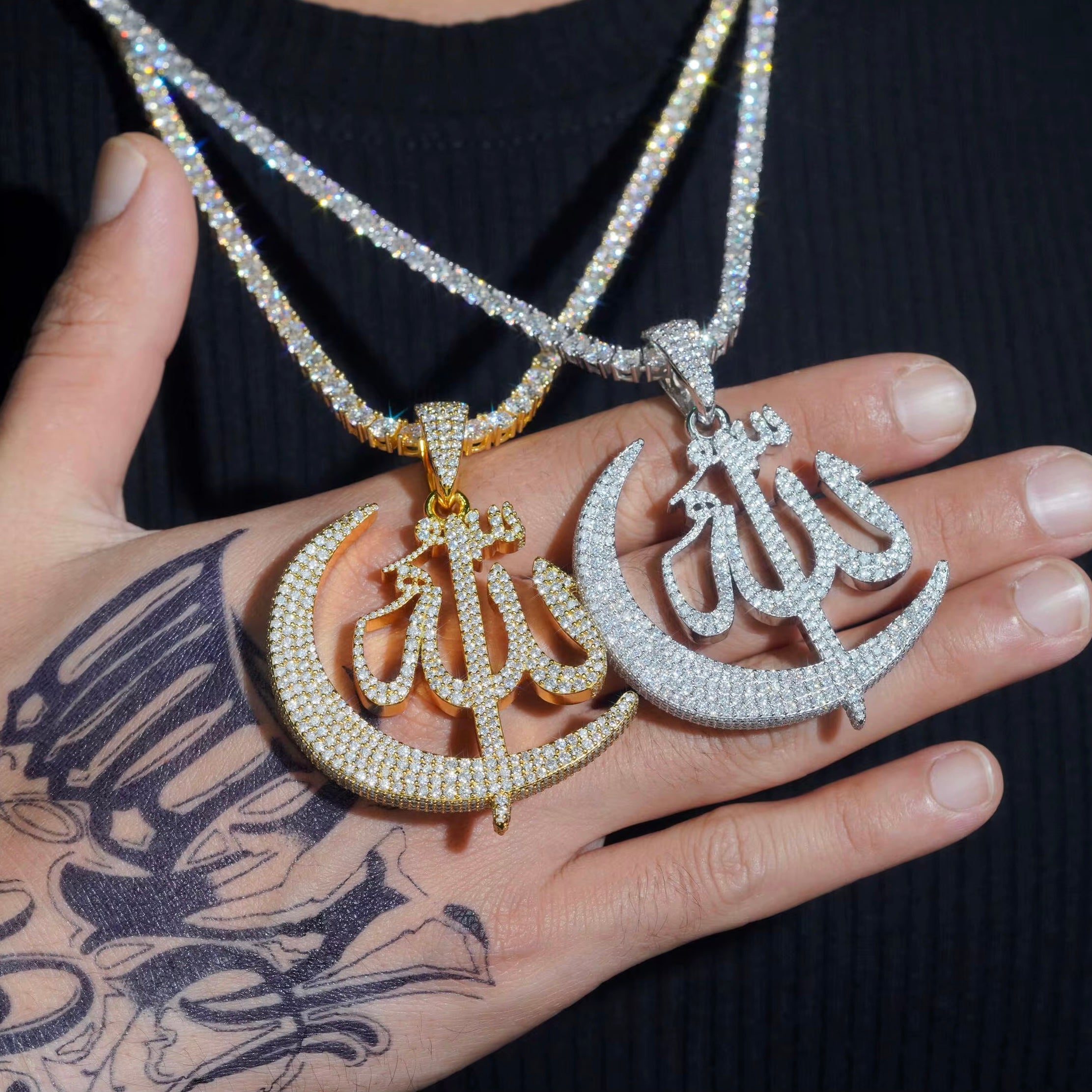 14K Gold VVS DIAMONDS Allah Pendant