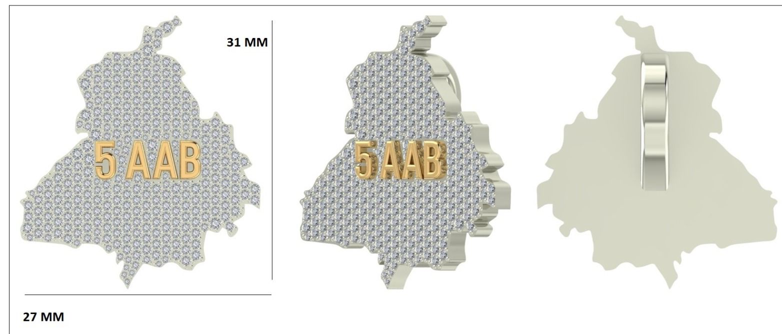 1.65CT VVS Diamond Punjab Pendant