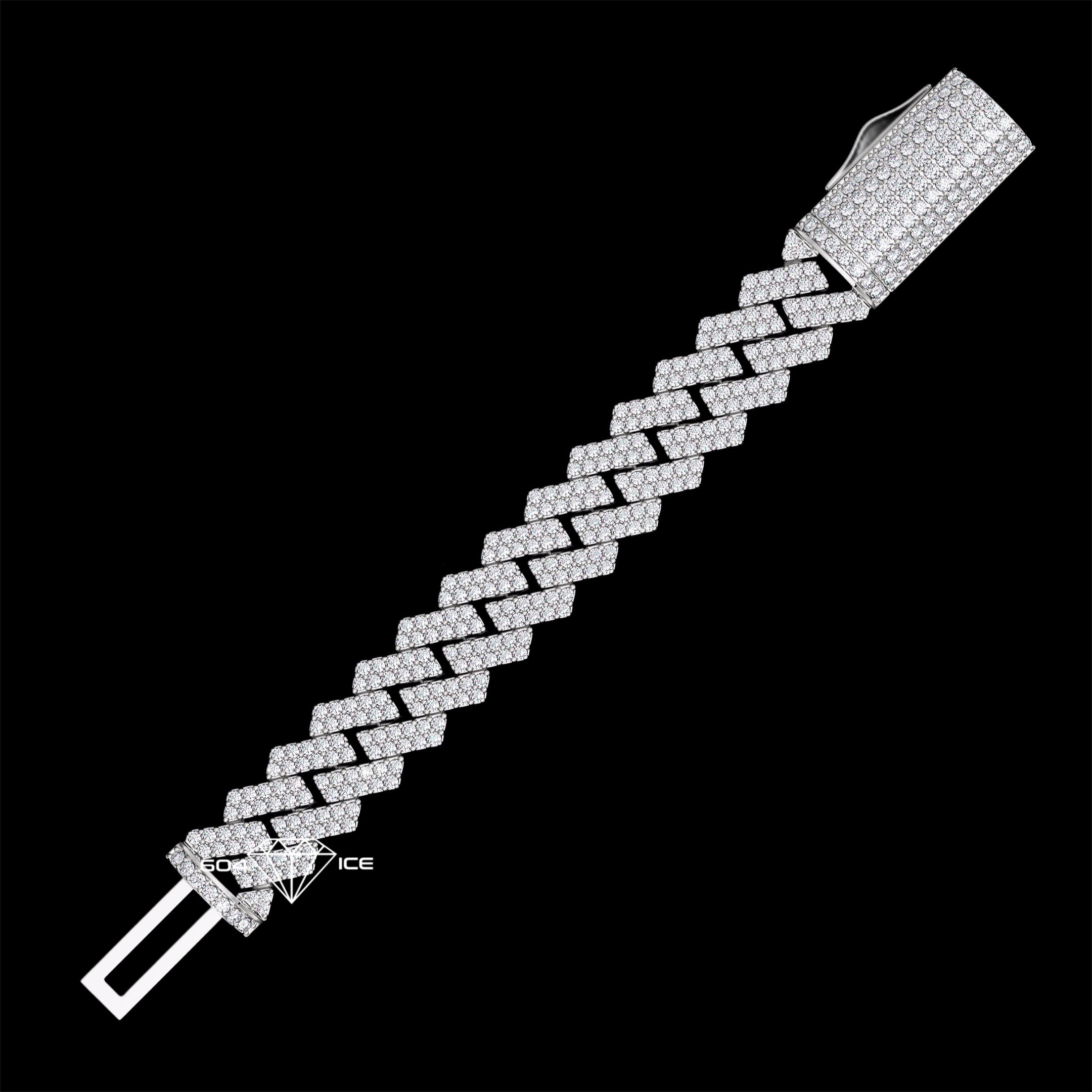 12mm 2 Row Cuban link diamond necklace
