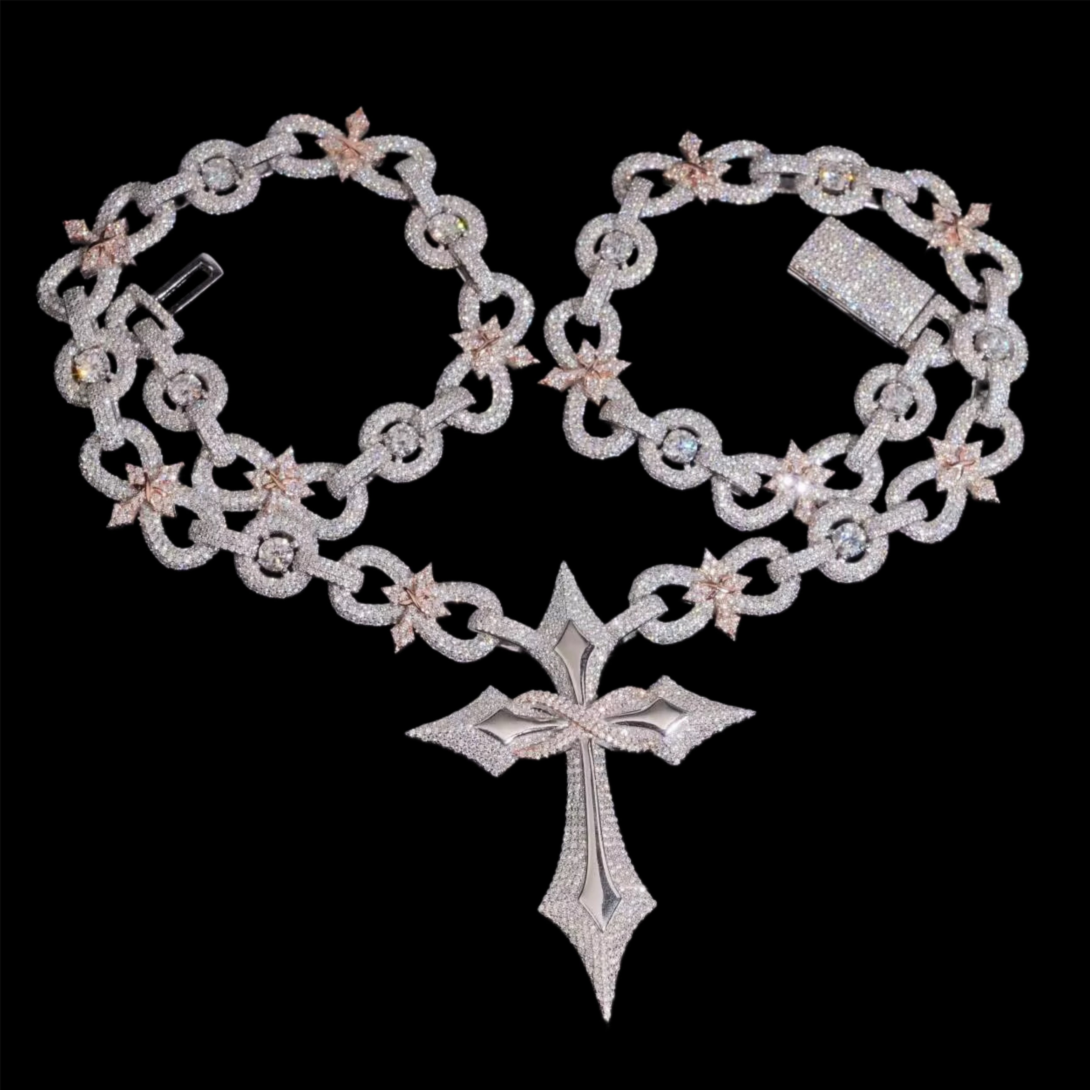 Infinity Star Link Chain Cross Pendant