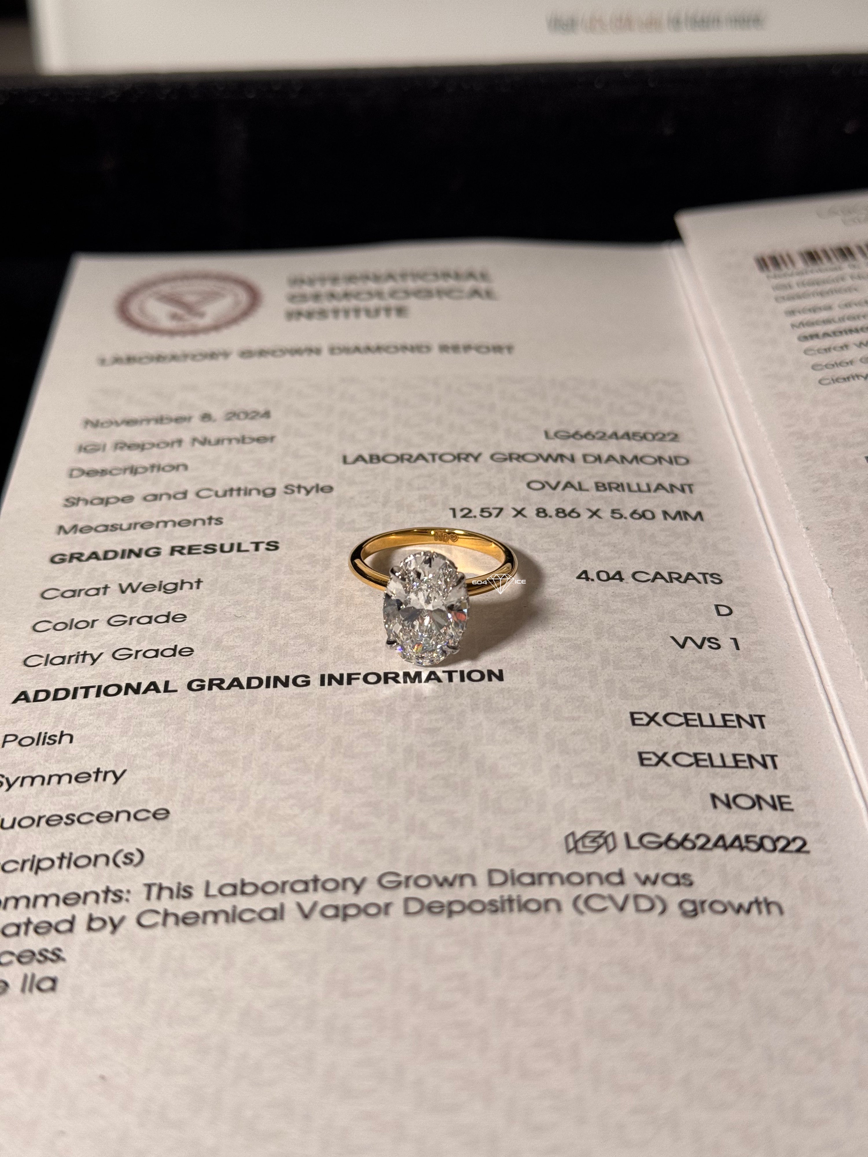 4ct Oval cut 18K Gold ring