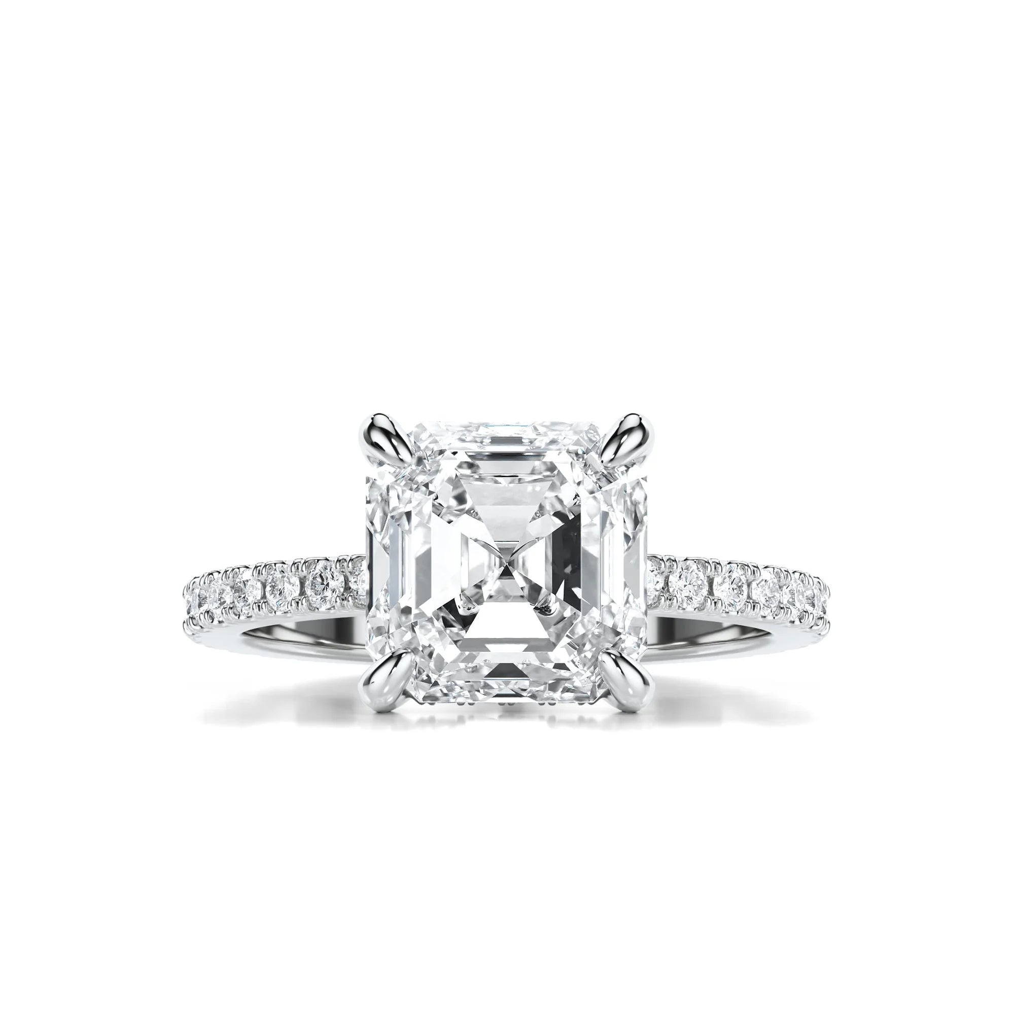 3ct 18k solid White Gold Moissanite Ring