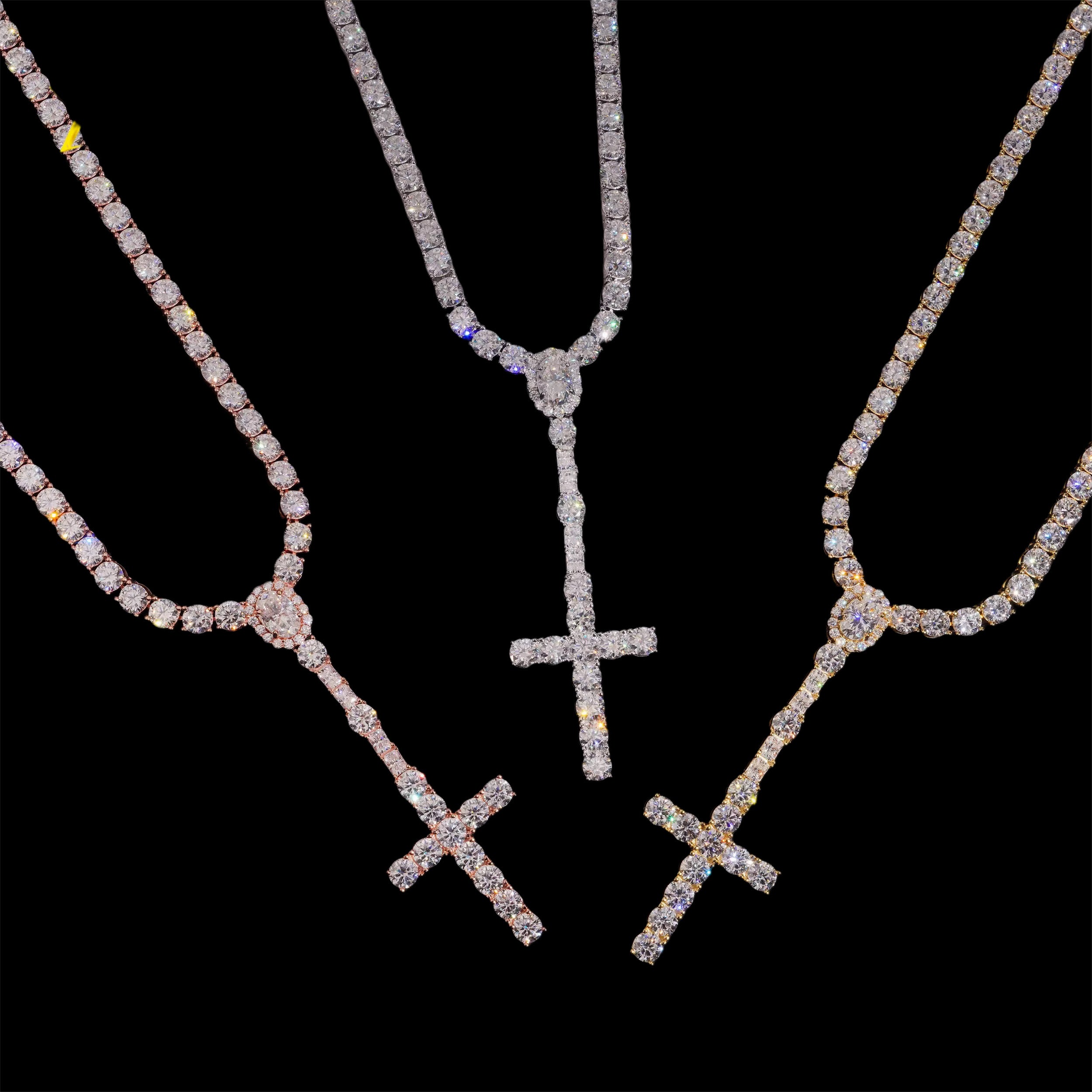 5mm Tennis Chain with Cross Pendant