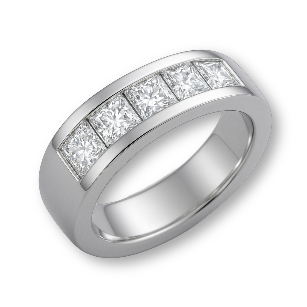 18K Gold 2CT VVS Diamond Men ring band