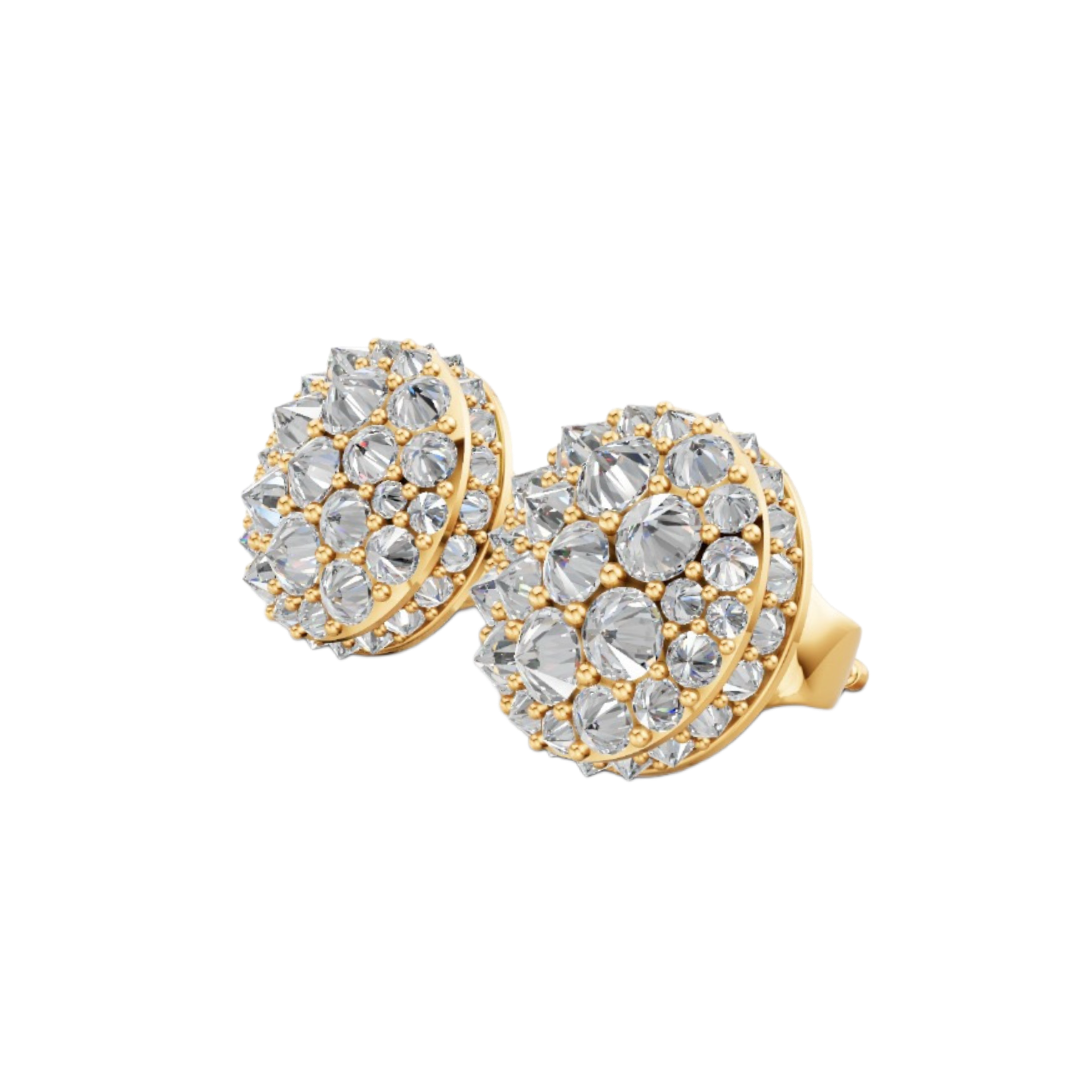 14K Gold VVS Reverse set earrings