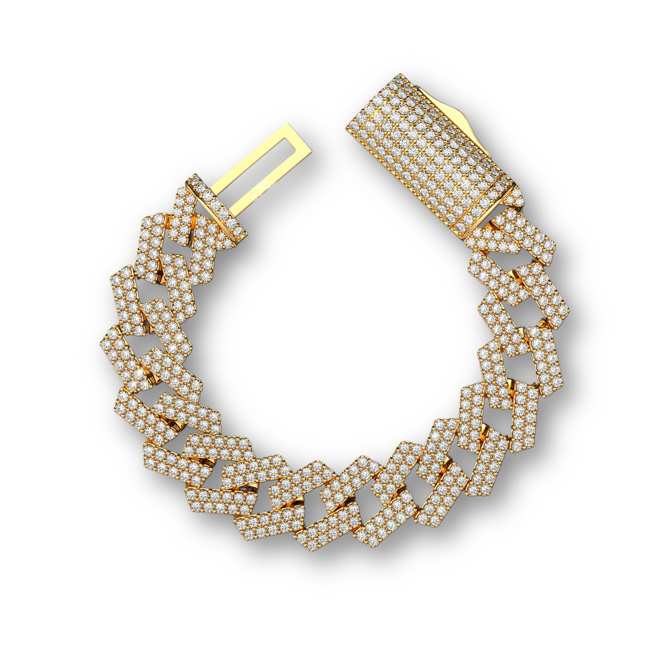 12mm 2 Row Cuban link diamond necklace