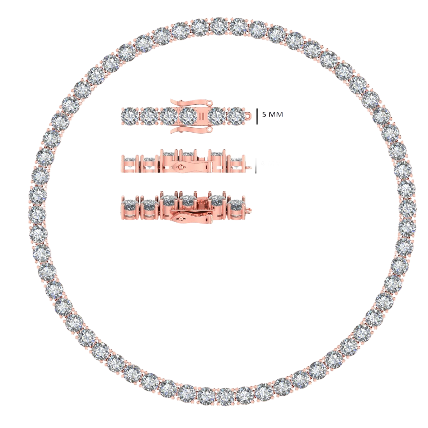 41.50 ct 50PT Tennis chain 18K gold