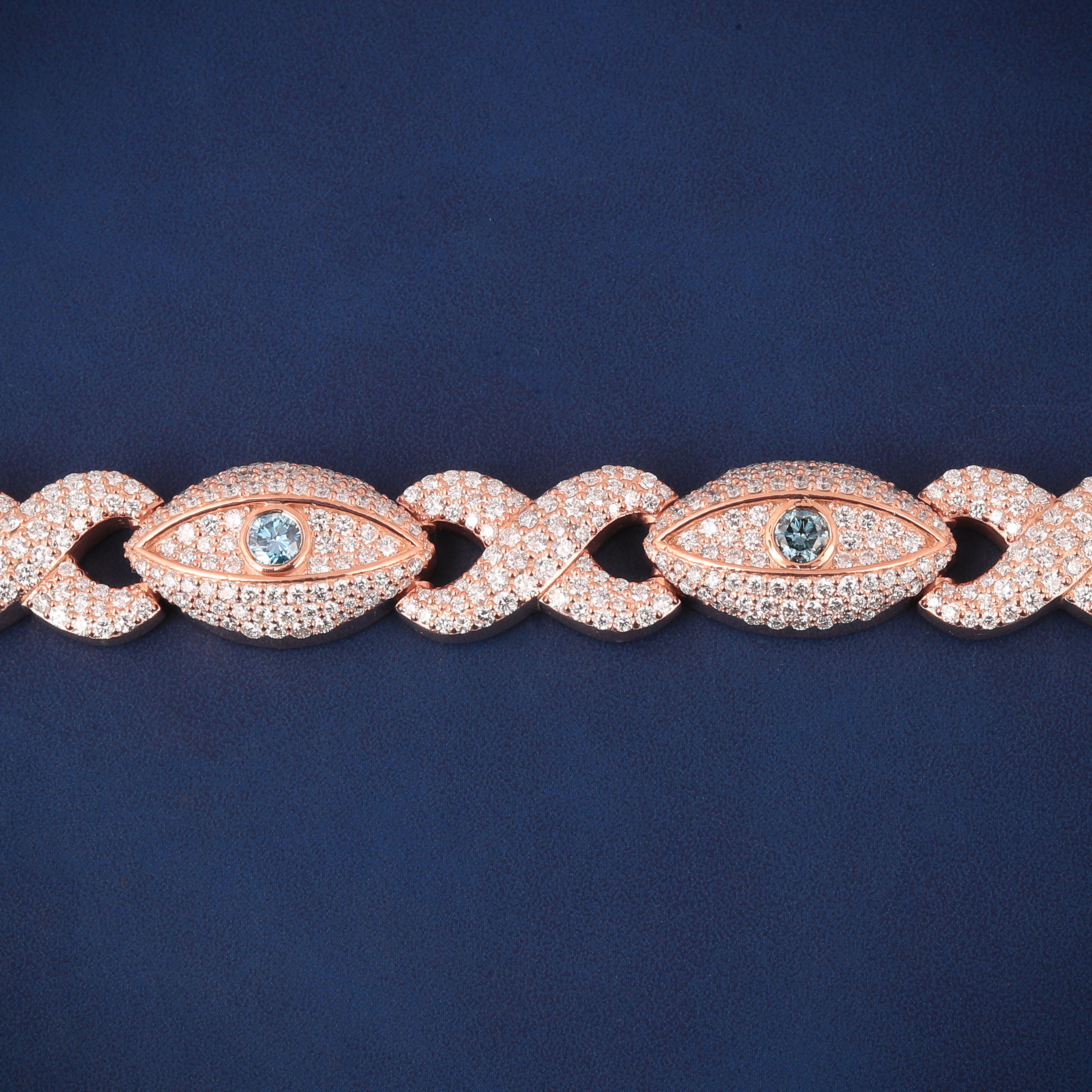 9.75 CT VVS DIAMONDS EVIL EYE BRACELET