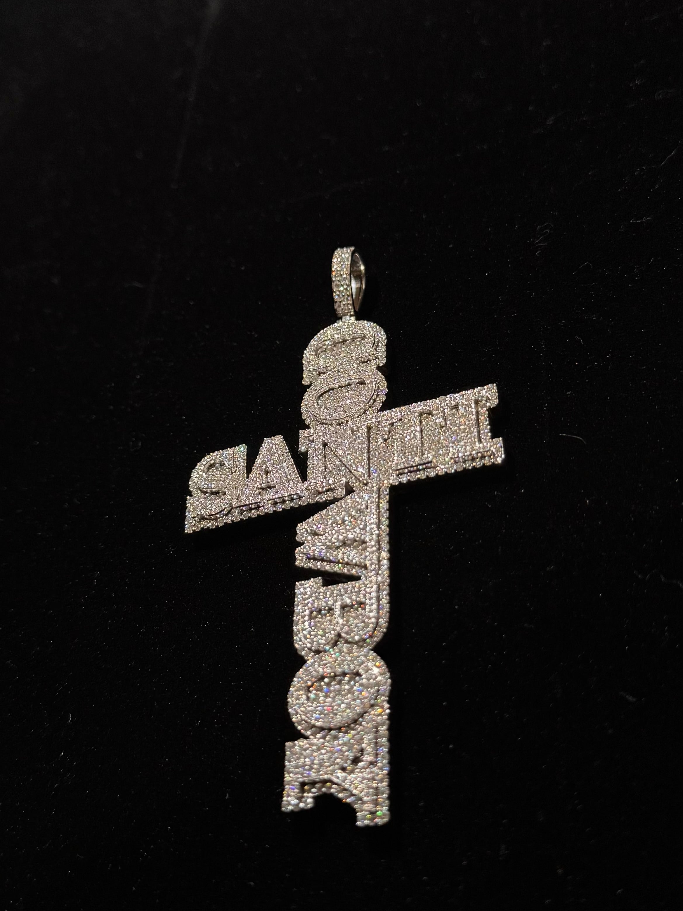 S925 VVS1 CVD Cross Name PENDANT