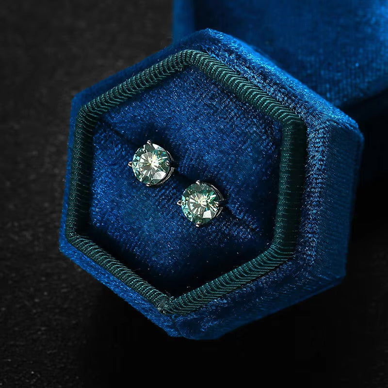 S925  VVS1 Green Stud earrings