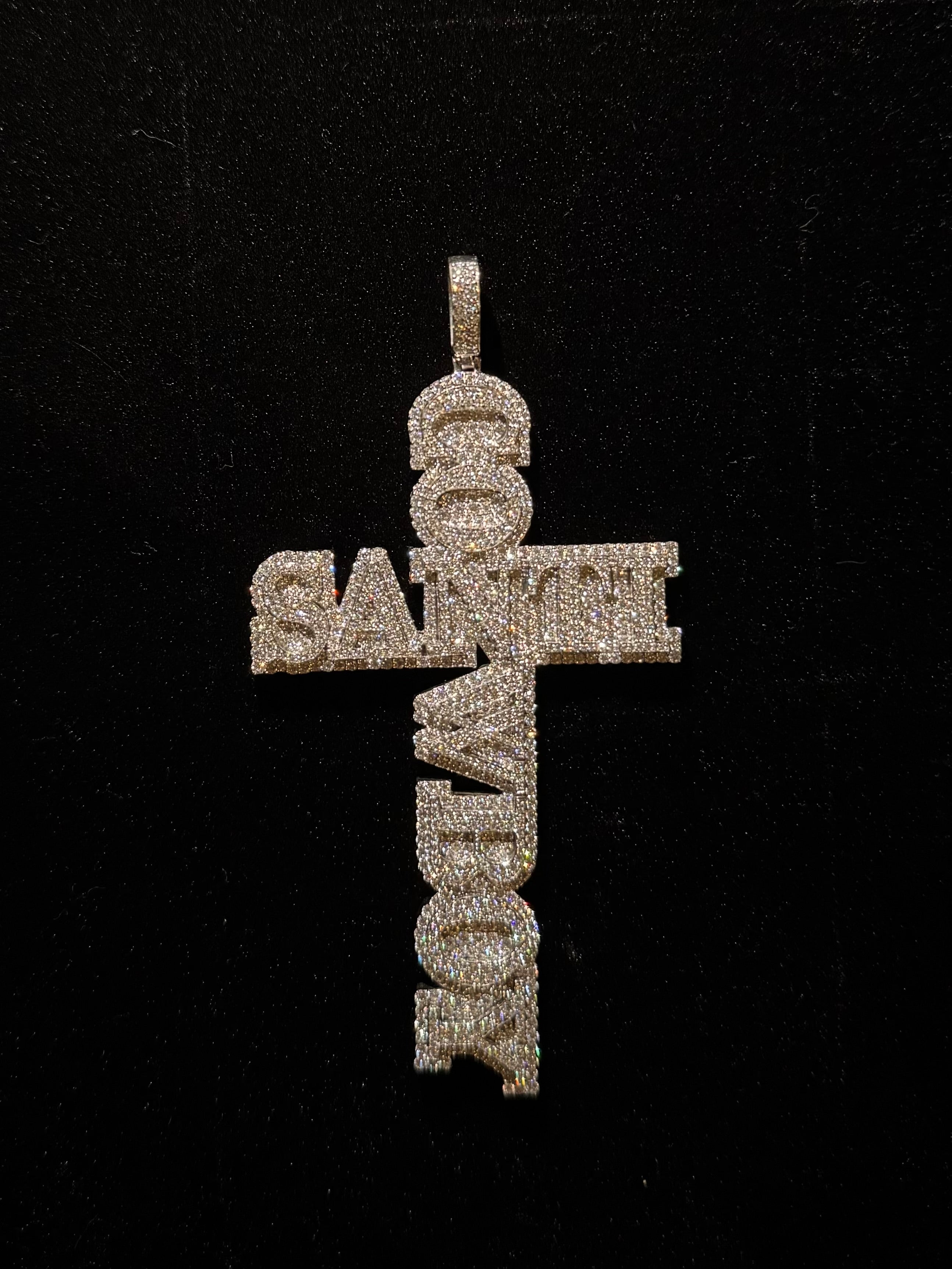 S925 VVS1 CVD Cross Name PENDANT