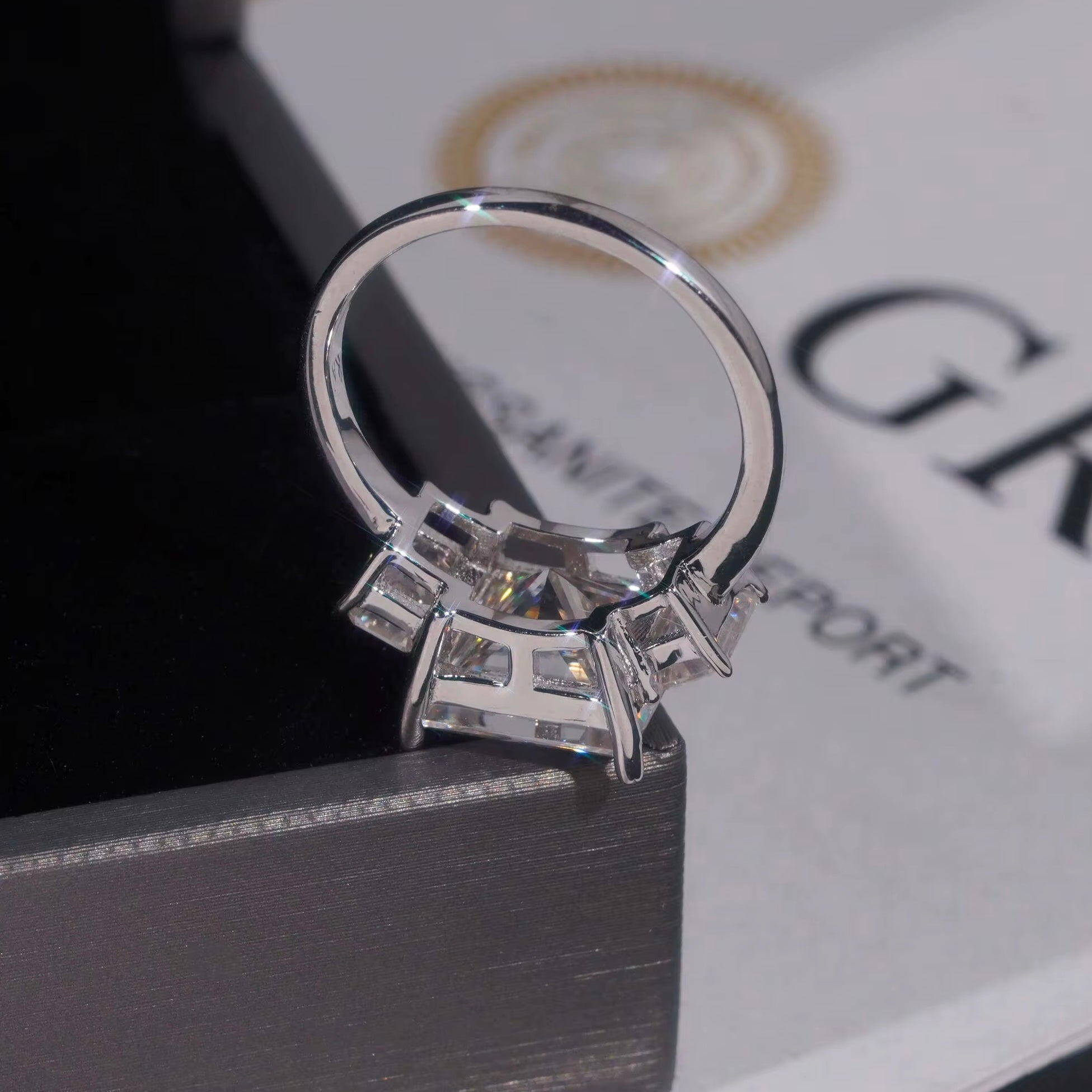 6ct Three-Stone Princess Cut VVS Ring