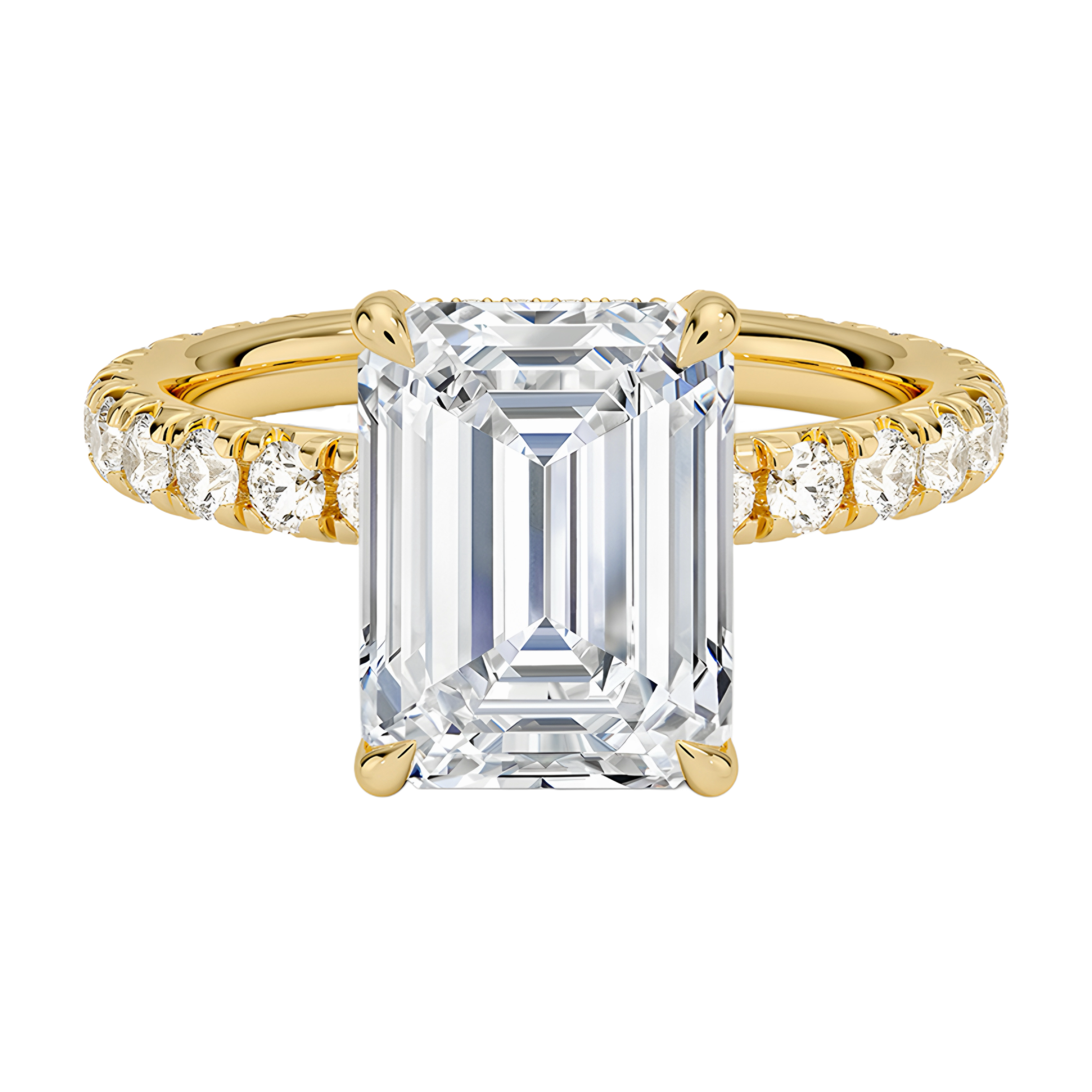 3ct EMERALD CUT 18k Gold Ring