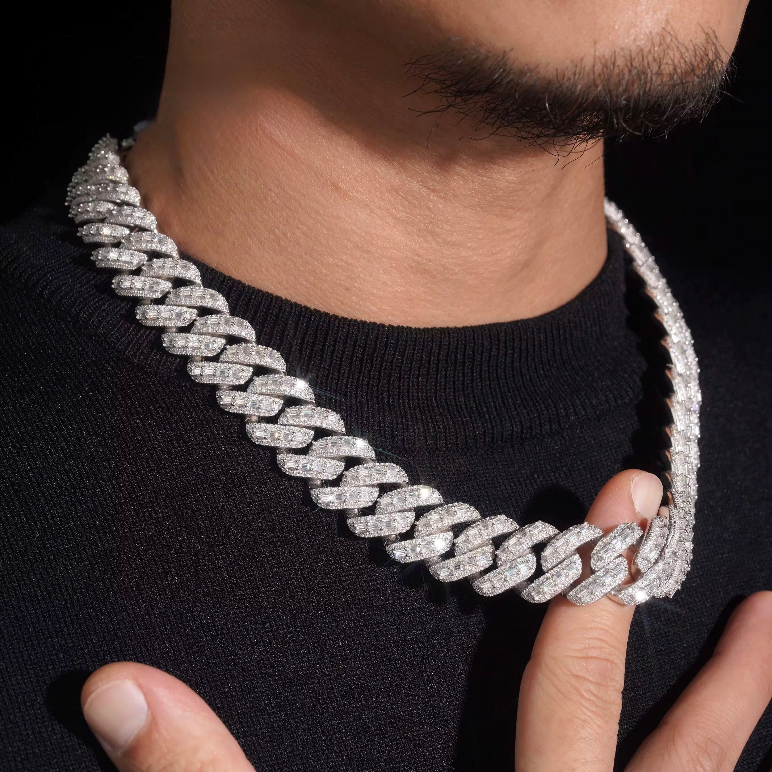 18mm emerald VVS cuban necklace