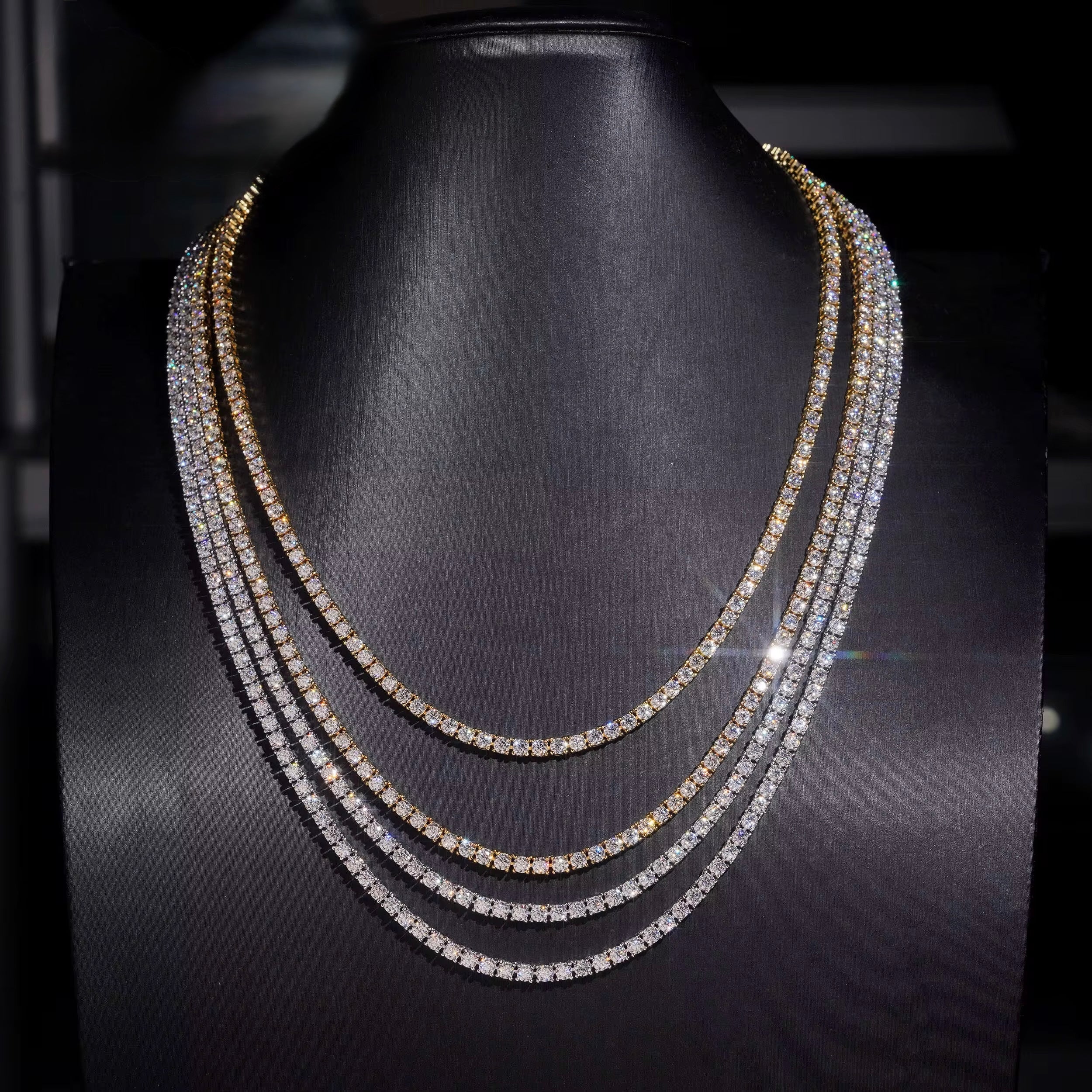 3mm Flawless D Color Tennis Chain