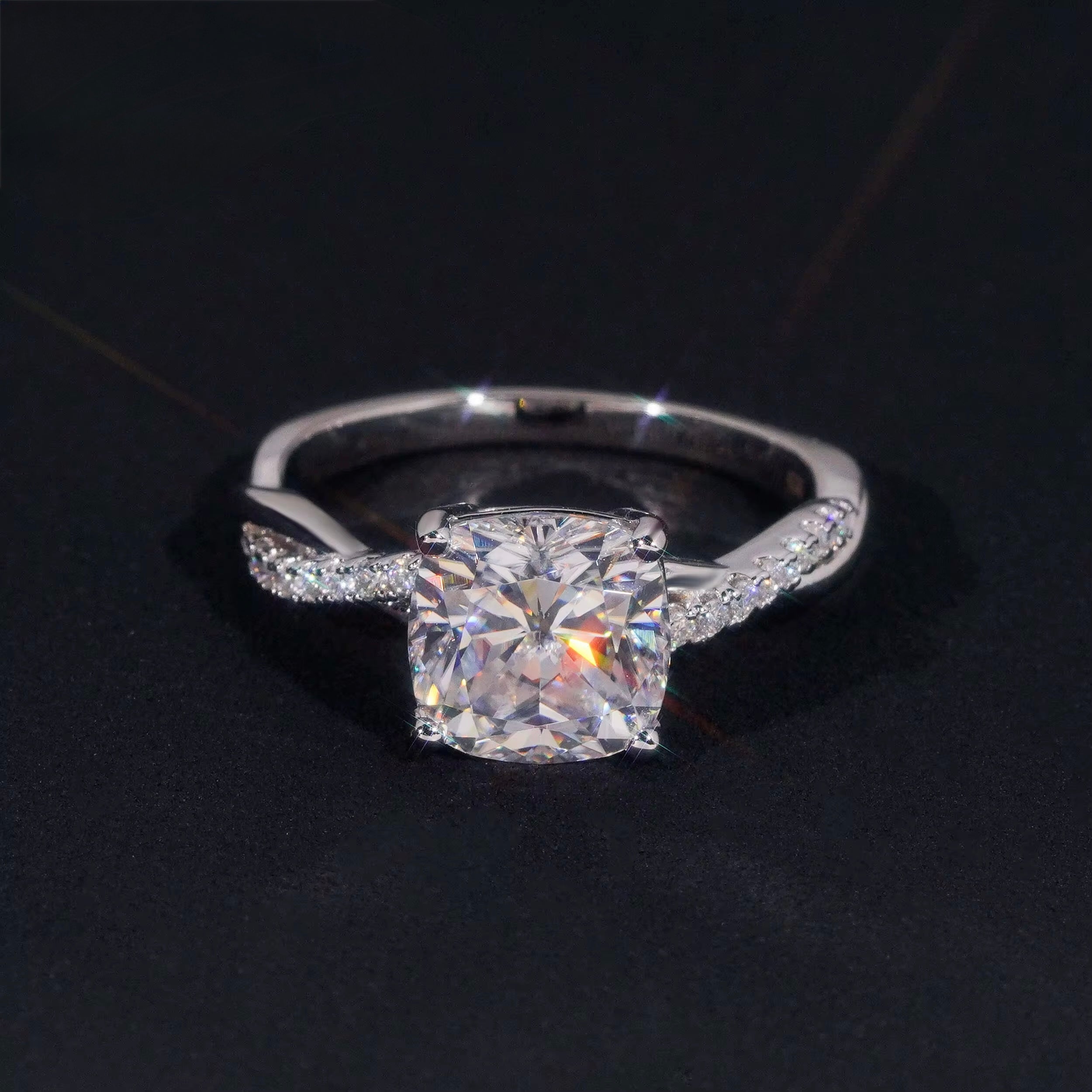 3ct VVS cushion cut s925 ring