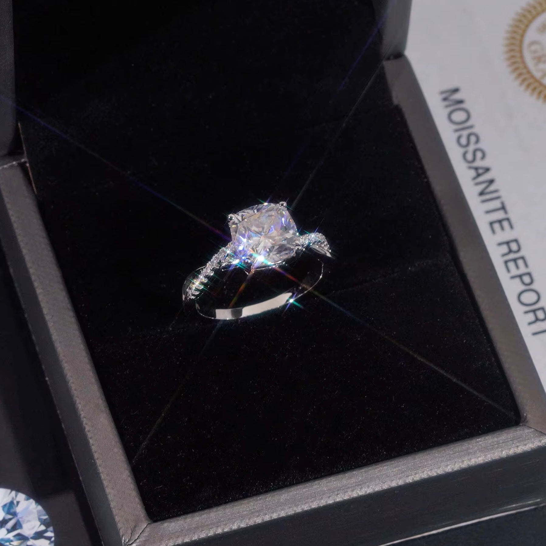 3ct VVS cushion cut s925 ring