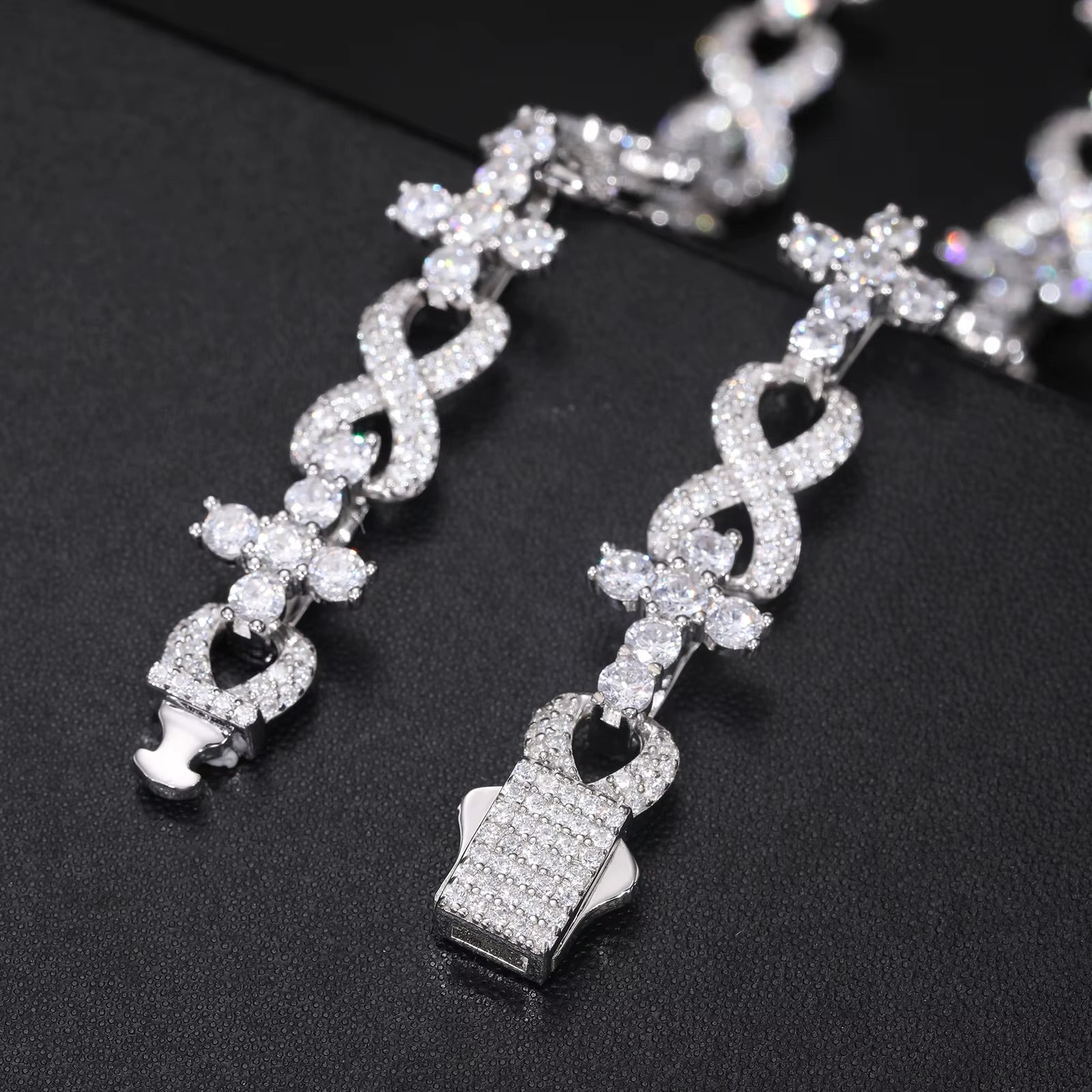 S925 VVS CROSS INFINITY NECKLACE