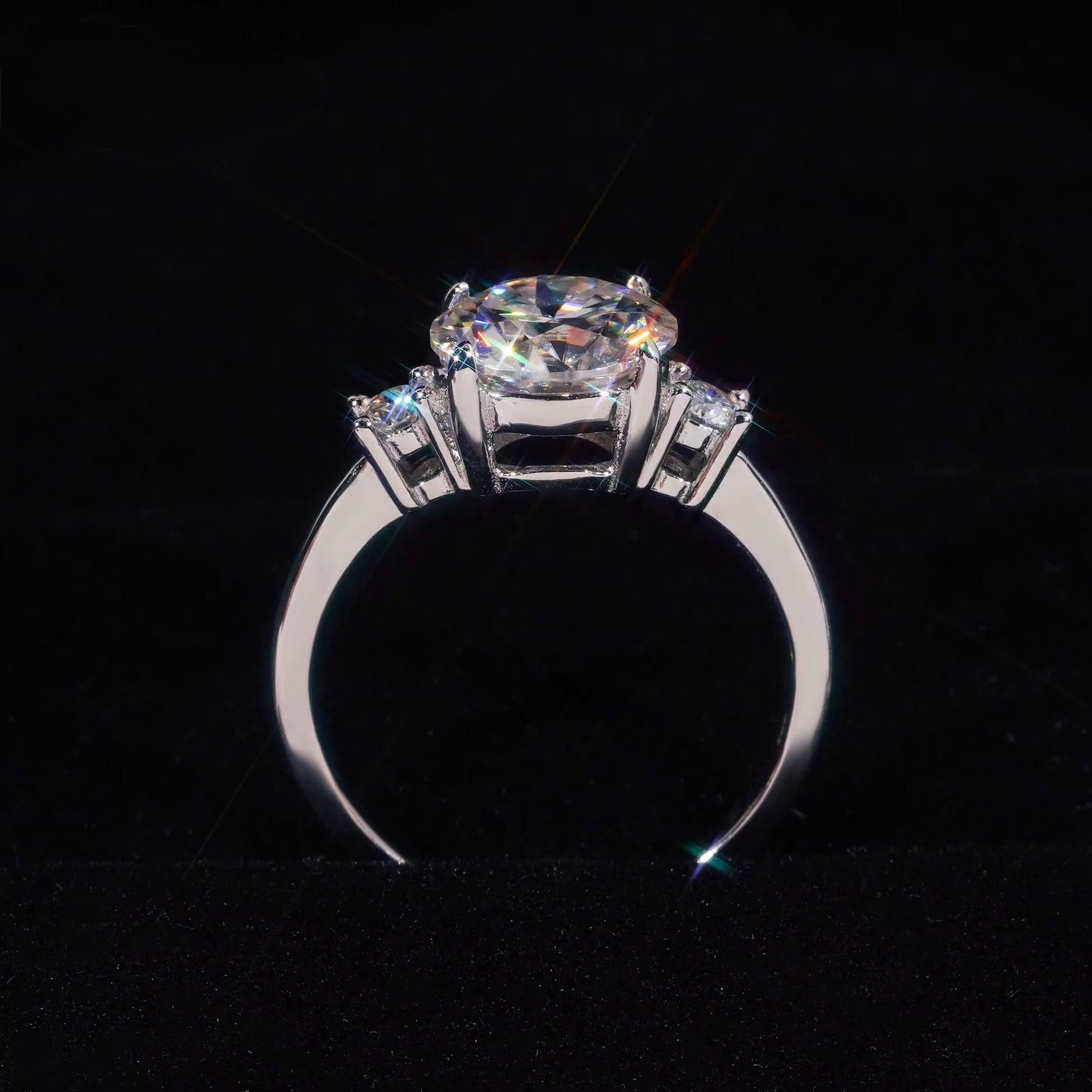 3ct round cut VVS S925 ring