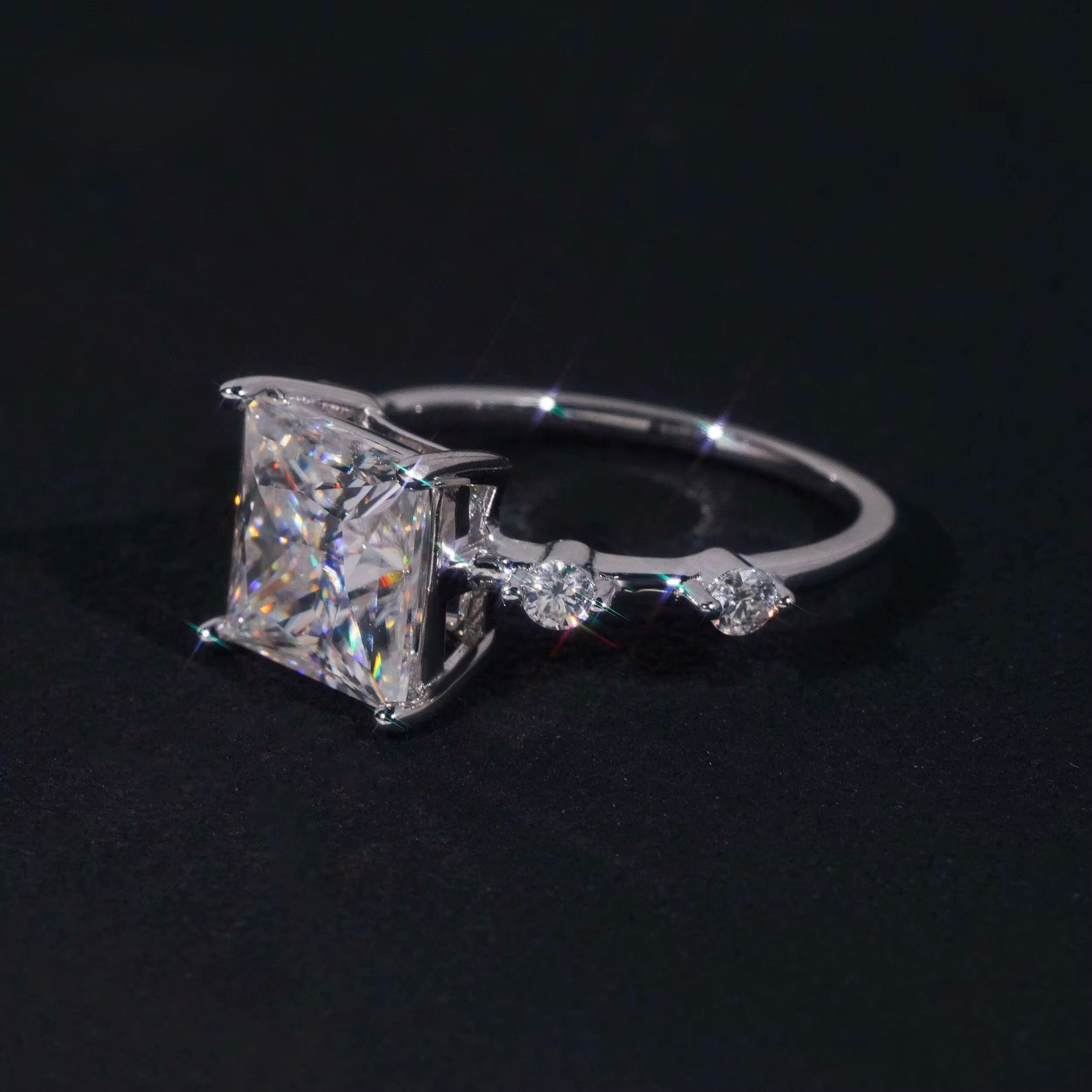 4ct Princess cut VVS S925 ring