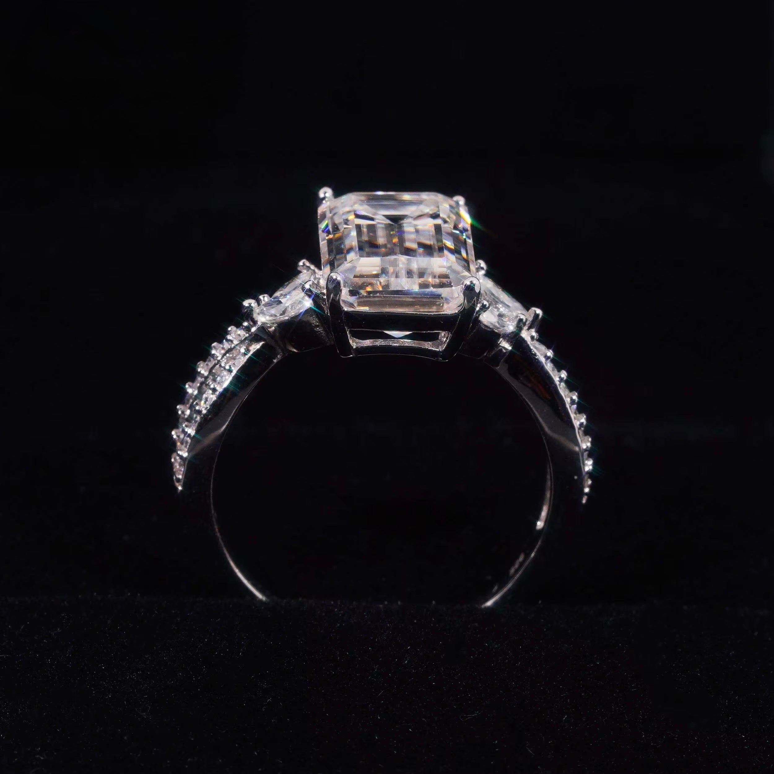 5ct Emerald cut VVS S925 ring