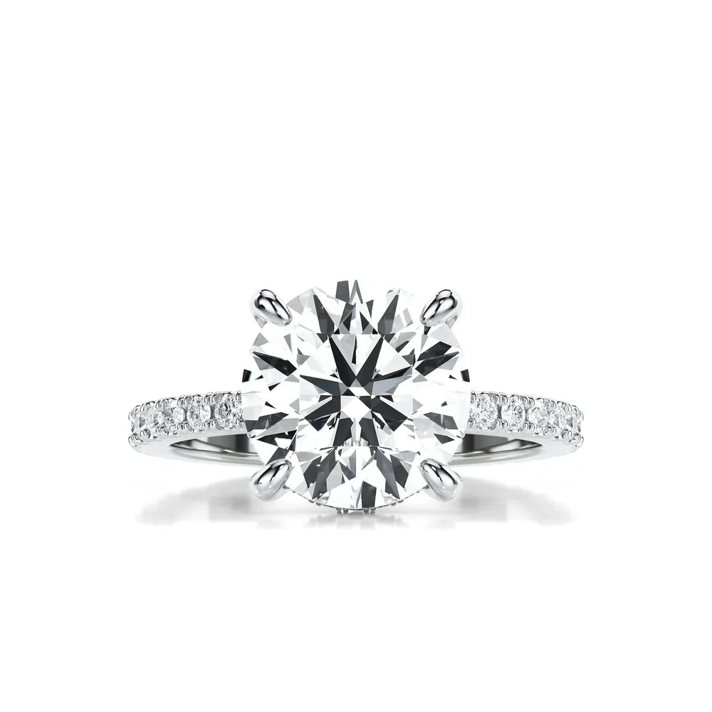 3ct round cut 18K gold Ring