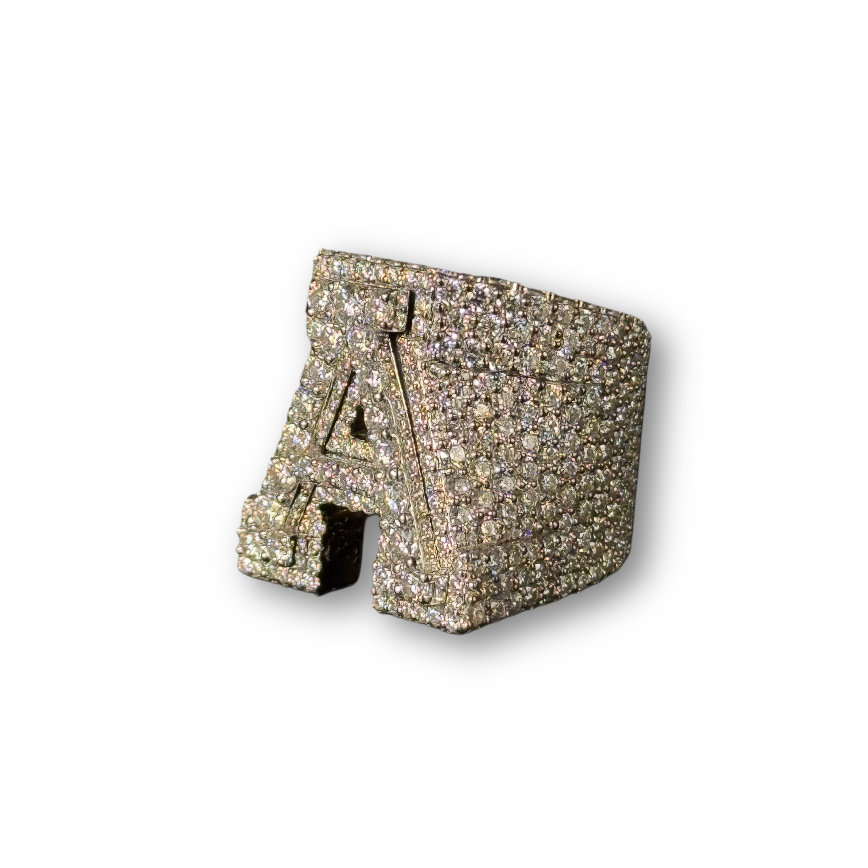 10.54CT 10K Gold Letter A VVS Ring
