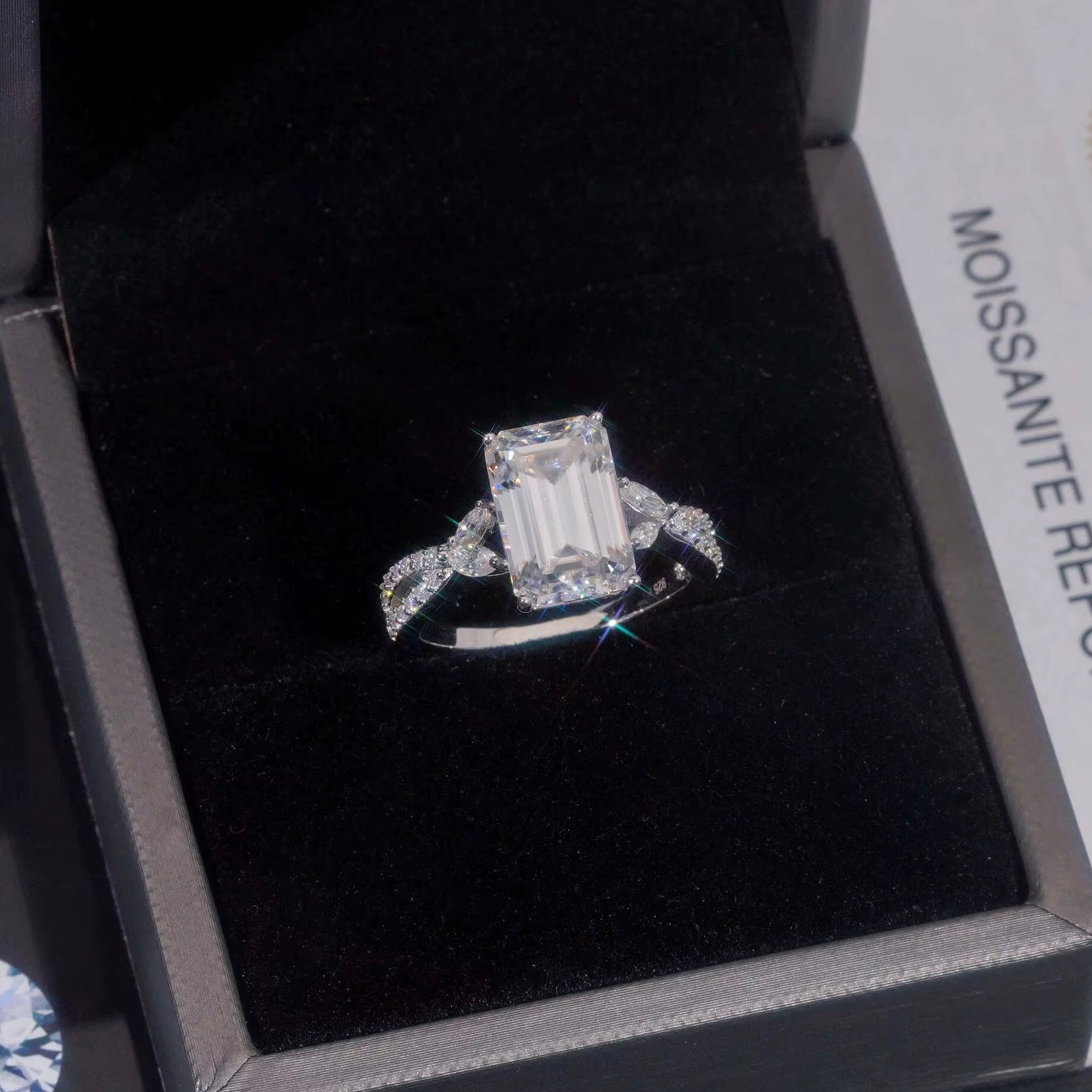 5ct Emerald cut VVS S925 ring